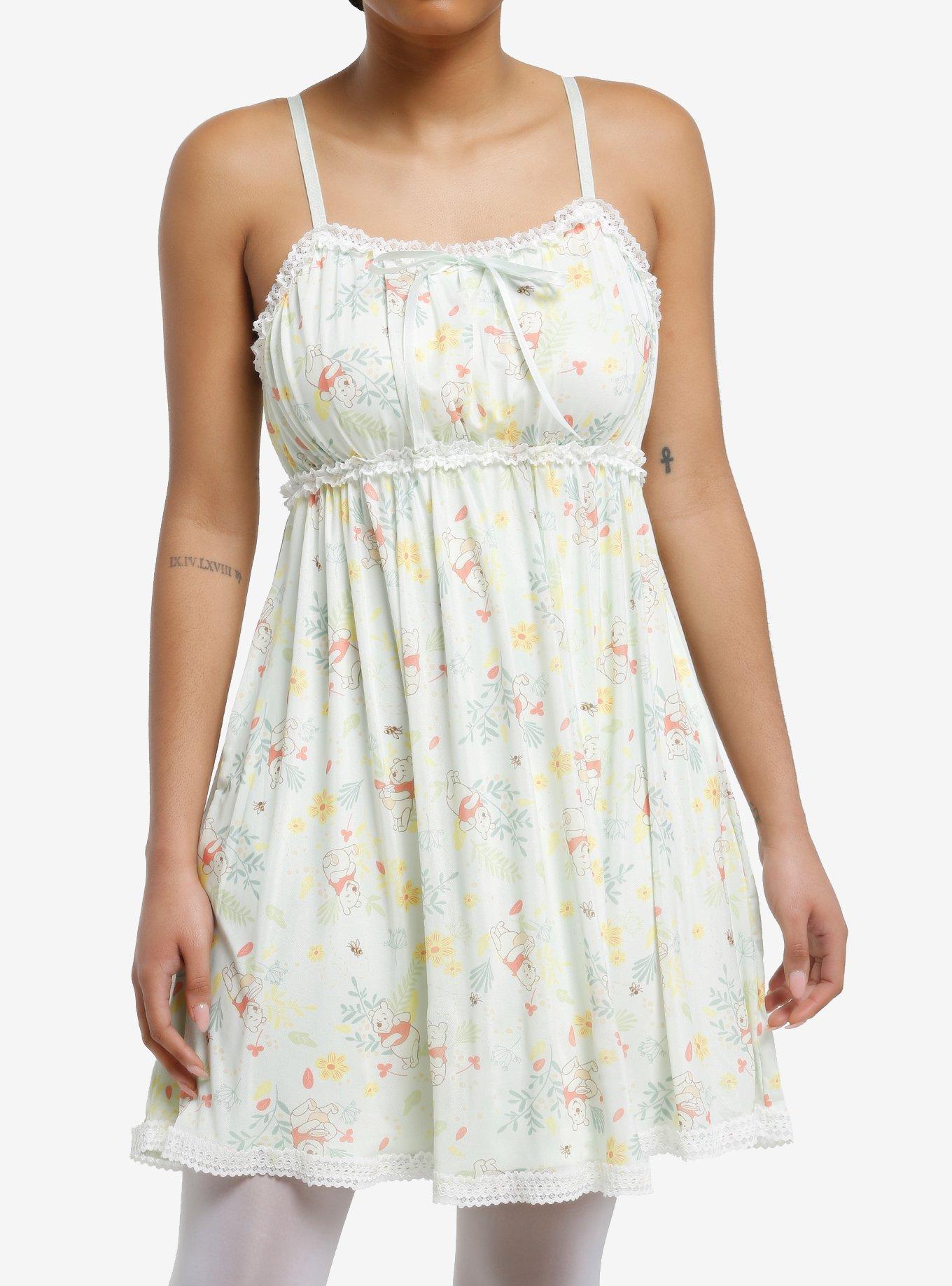 Disney Winnie The Pooh Floral Slip Cami Dress, , hi-res