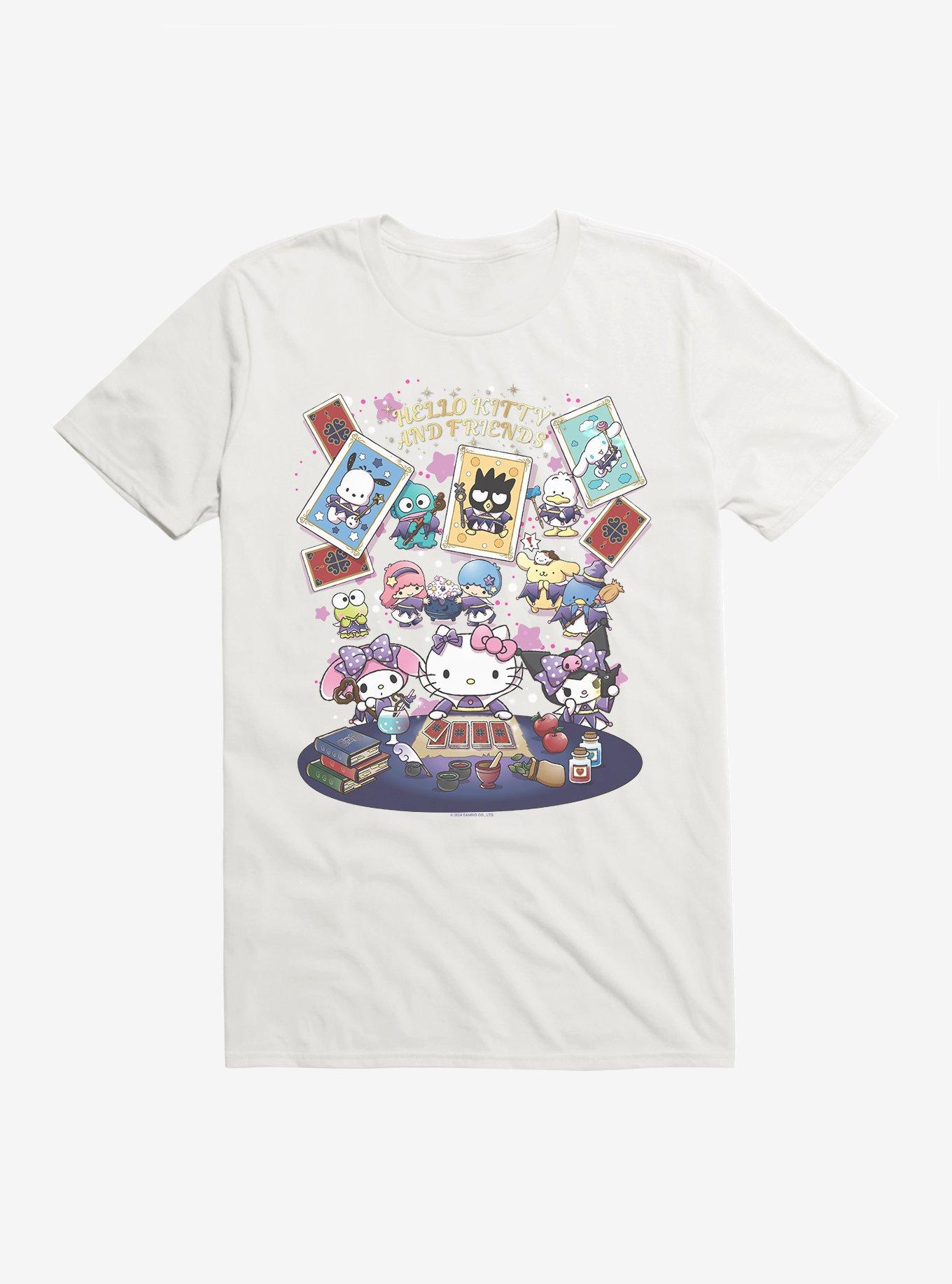 Hello Kitty And Friends Tarot Card Reading T-Shirt, WHITE, hi-res