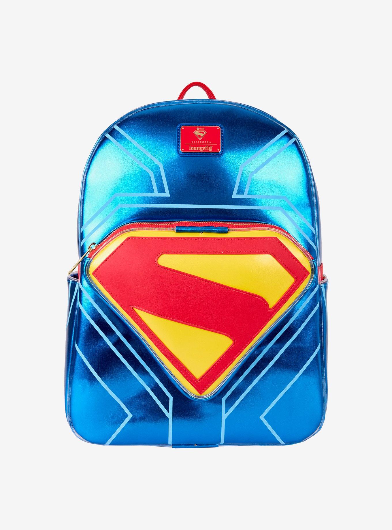 Loungefly DC Comics Superman Metallic Superman Symbol Light-Up Backpack, , hi-res