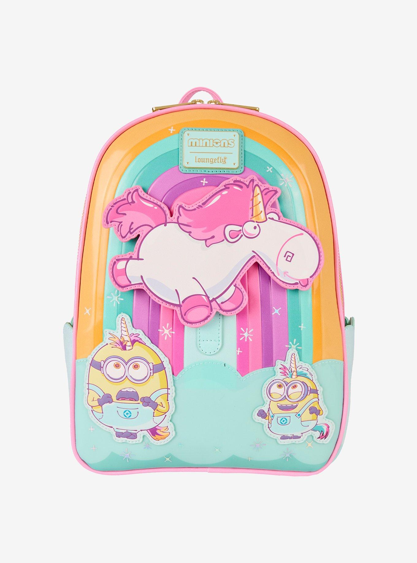 Loungefly Minions Fluffy Unicorn Rainbow Mini Backpack, , hi-res