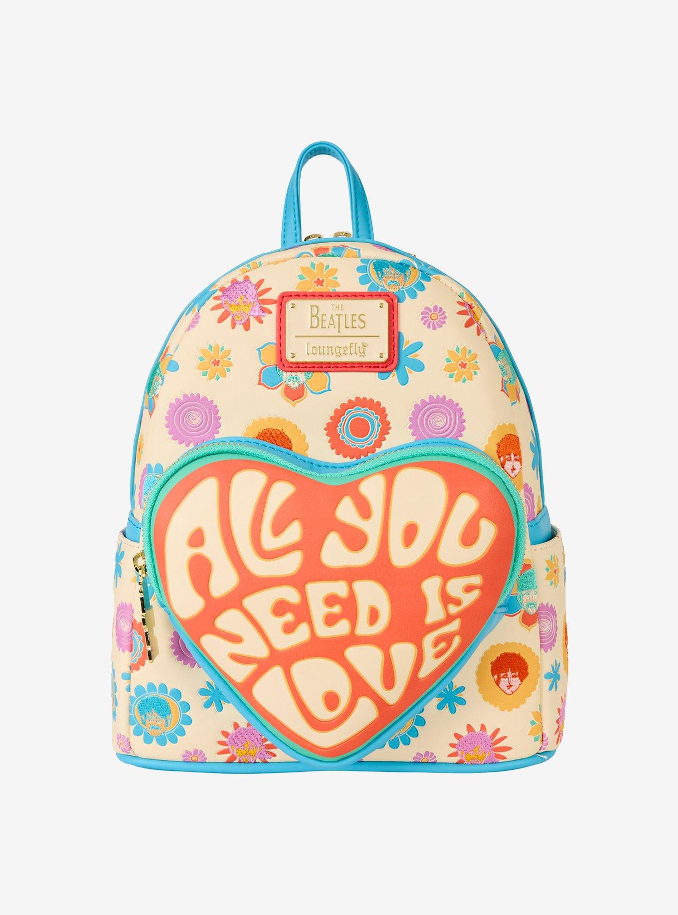 Loungefly The Beatles All You Need Is Love Floral Mini Backpack
