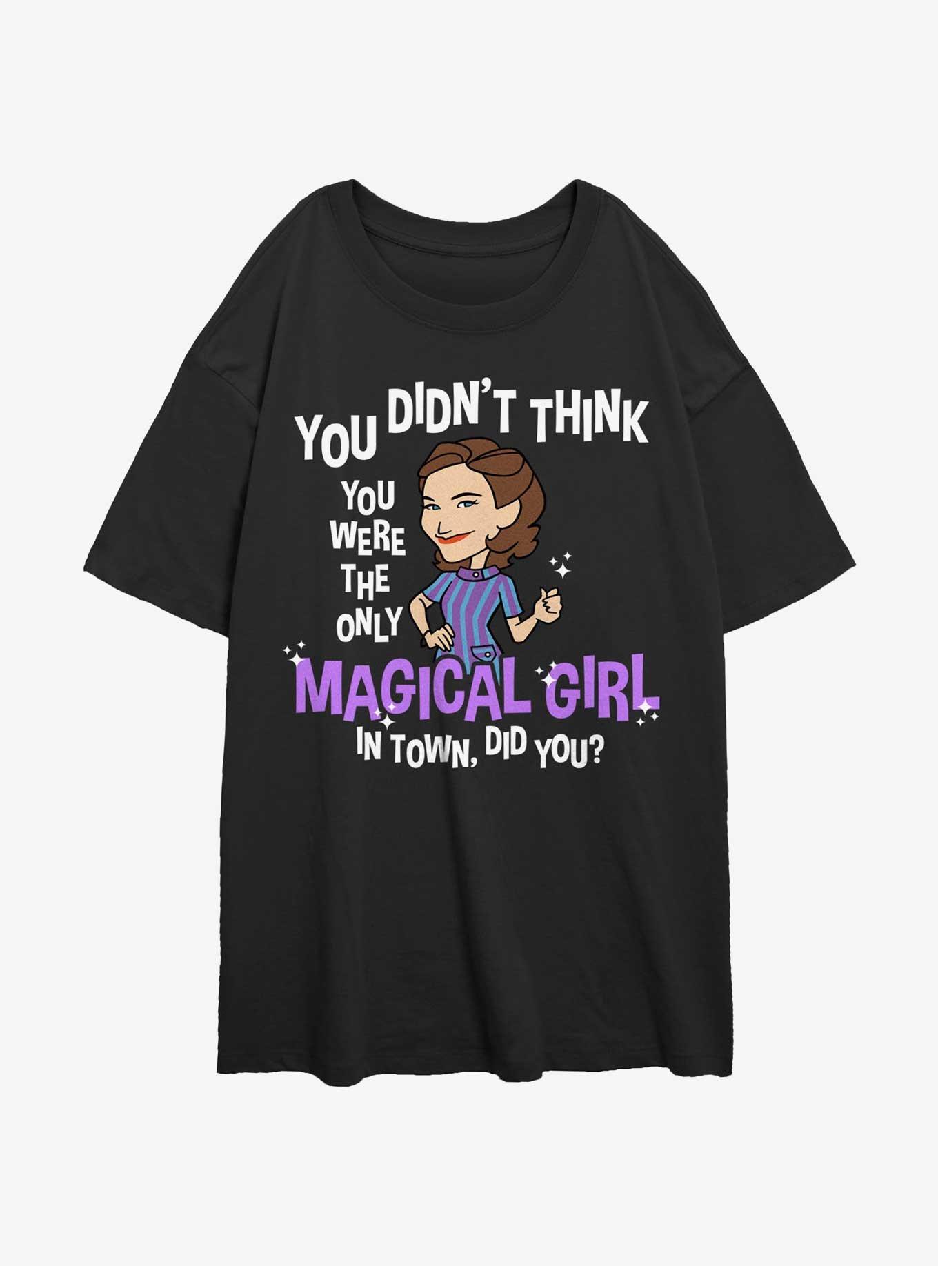 Marvel WandaVision The Only Magical Girl Womens Oversized T-Shirt, BLACK, hi-res view 1