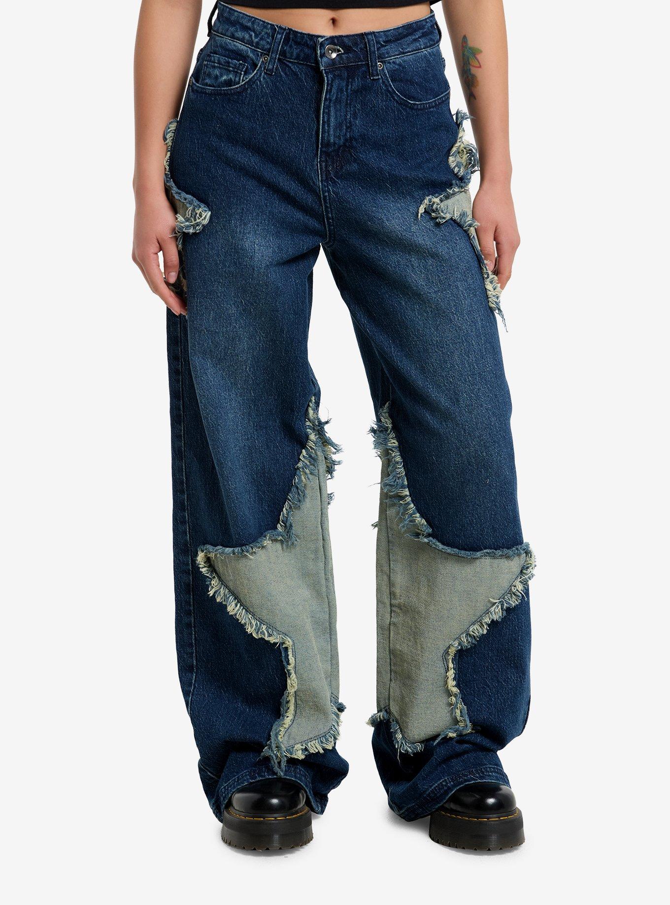 【WONDER WONDER】Myrtle Indigo Raw Edge Denim Long Wide PT Wide Leg Jeans – Sculpting Raw Indigo Style | SPANX