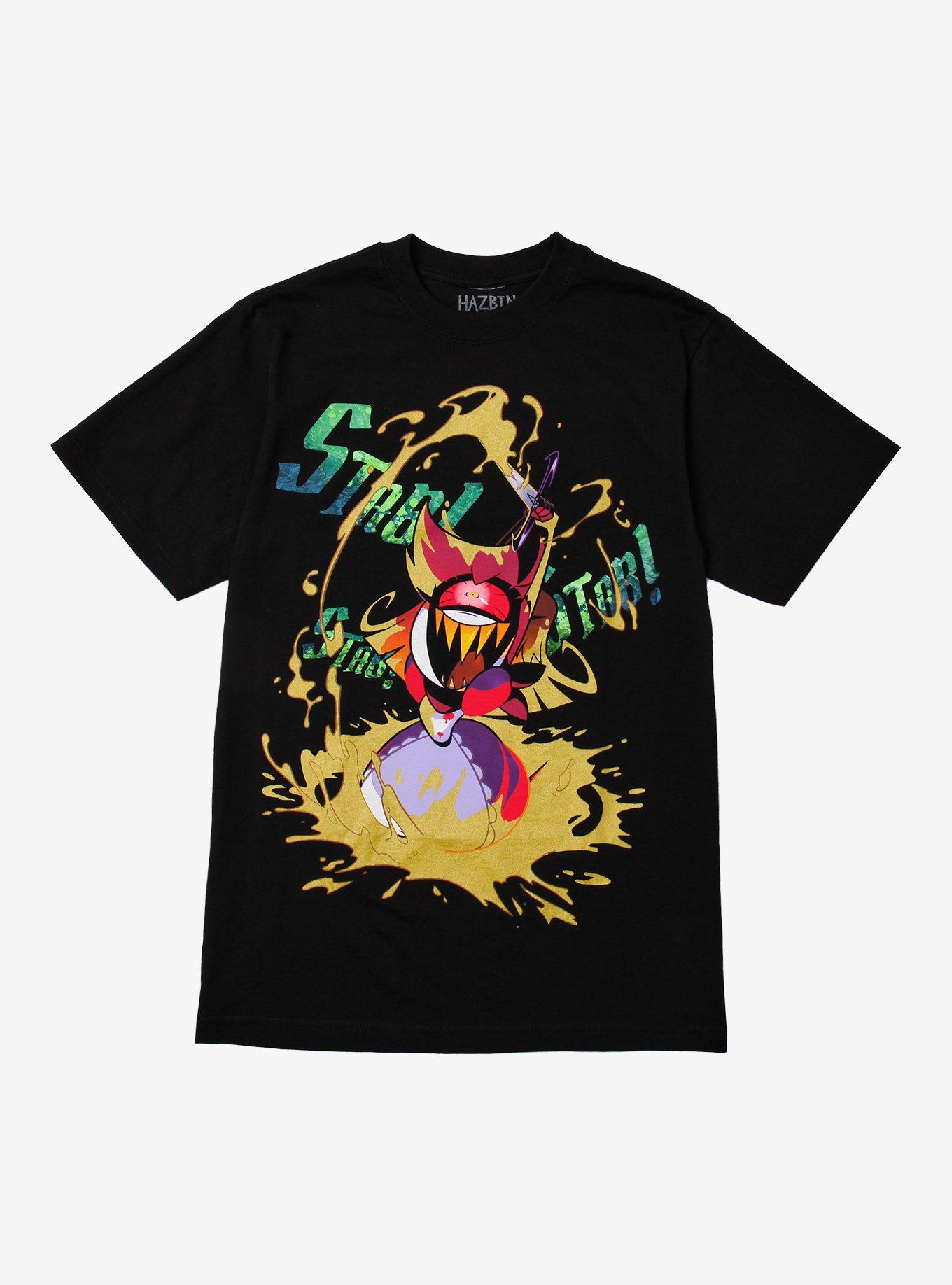 Hazbin Hotel Niffty Gold Glitter T-Shirt, BLACK, hi-res