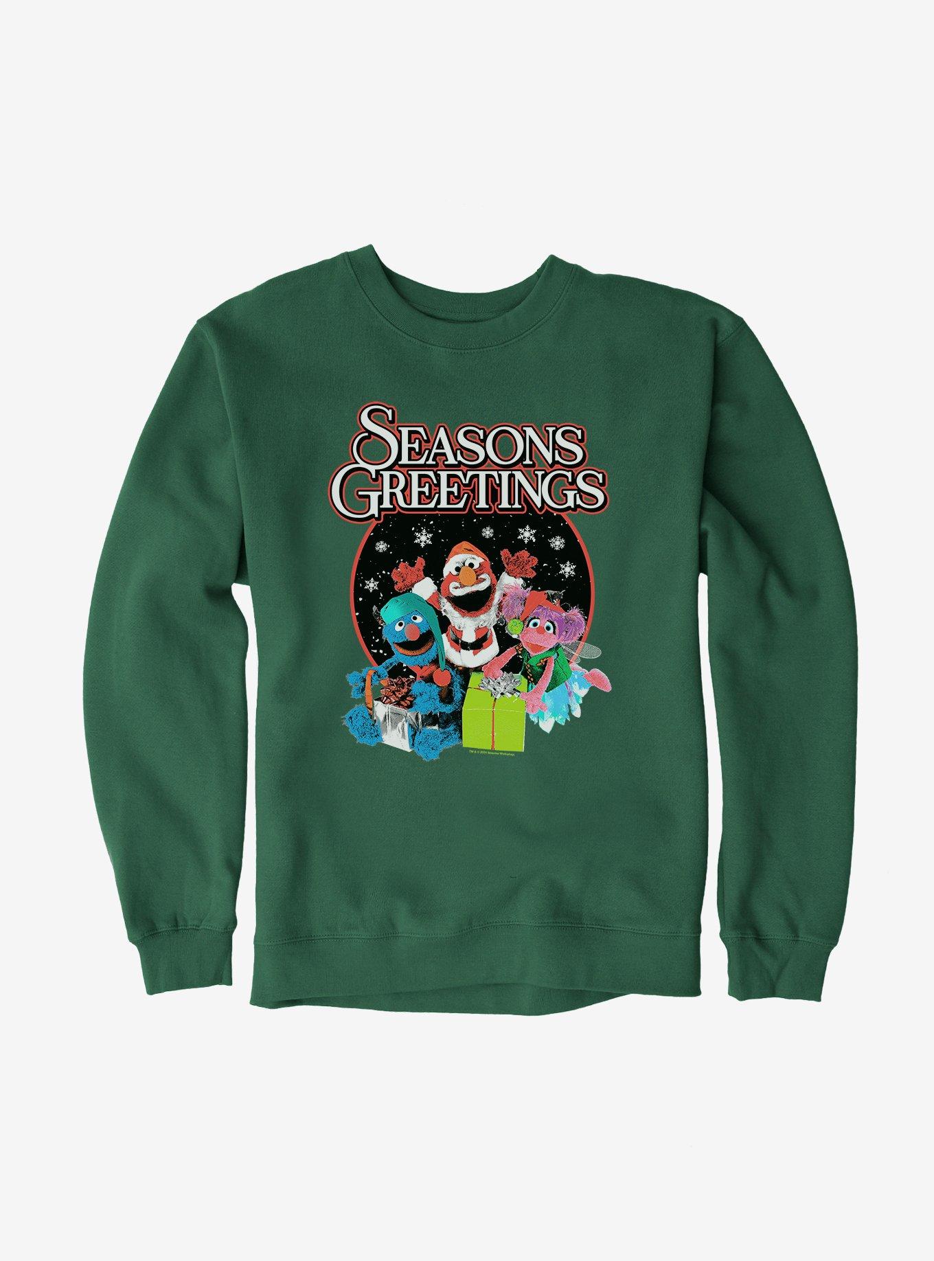 Sesame Street Seasons Greetings Sweatshirt, FOREST GREEN, hi-res