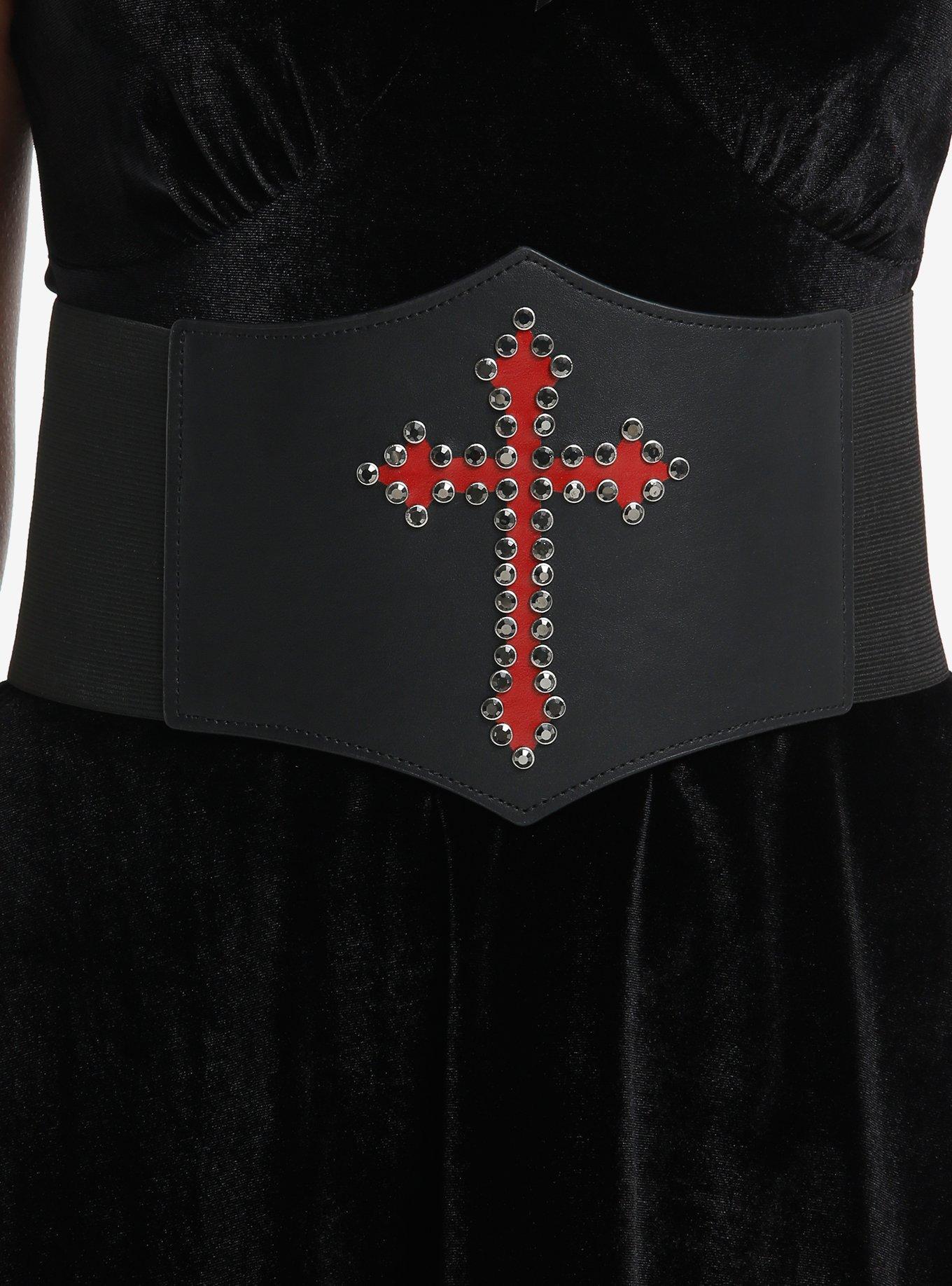 Red Cross Stud Corset Belt
