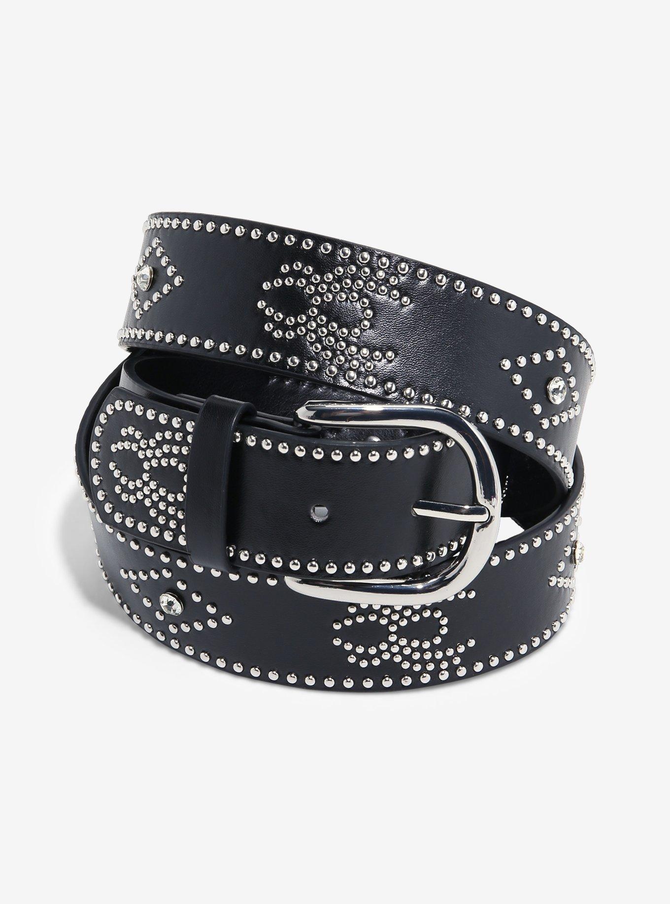 Black Spider Stud Bling Belt, , hi-res
