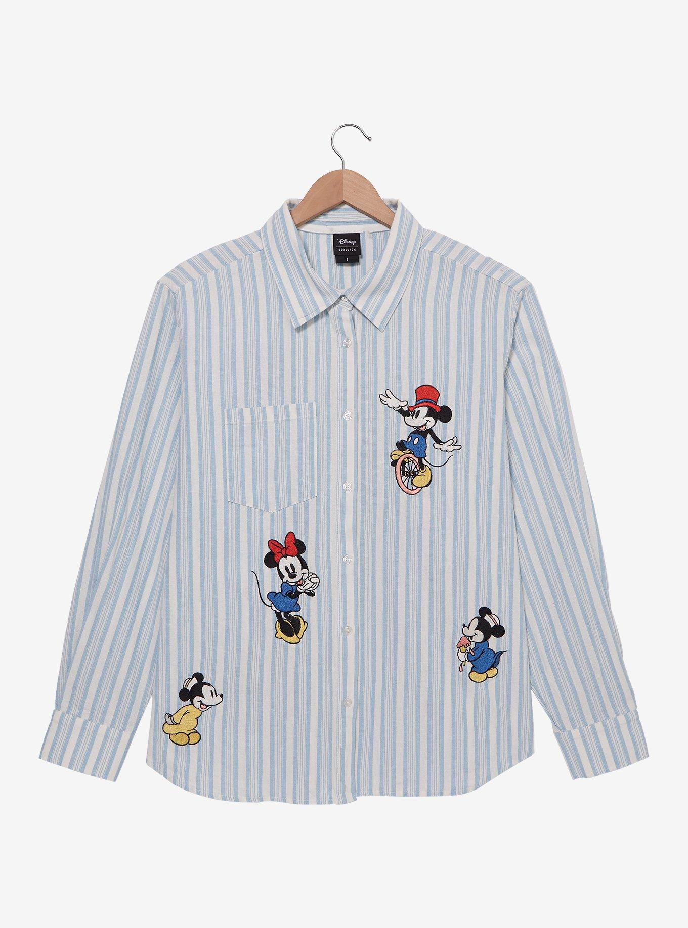 Disney Mickey and Friends Fair Women's Plus Size Long Sleeve Button-Up — BoxLunch Exclusive, , hi-res