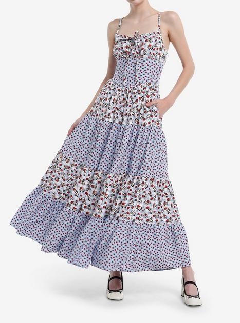 Thorn & Fable Raccoons & Strawberries Strappy Maxi Dress | Hot Topic