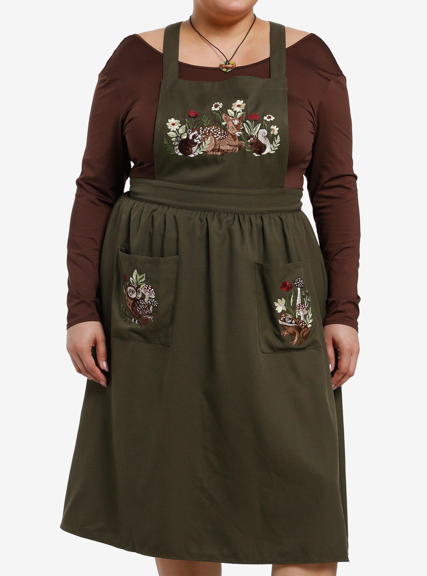 Thorn & Fable Woodland Embroidery Midaxi Skirtall Plus Size, , hi-res