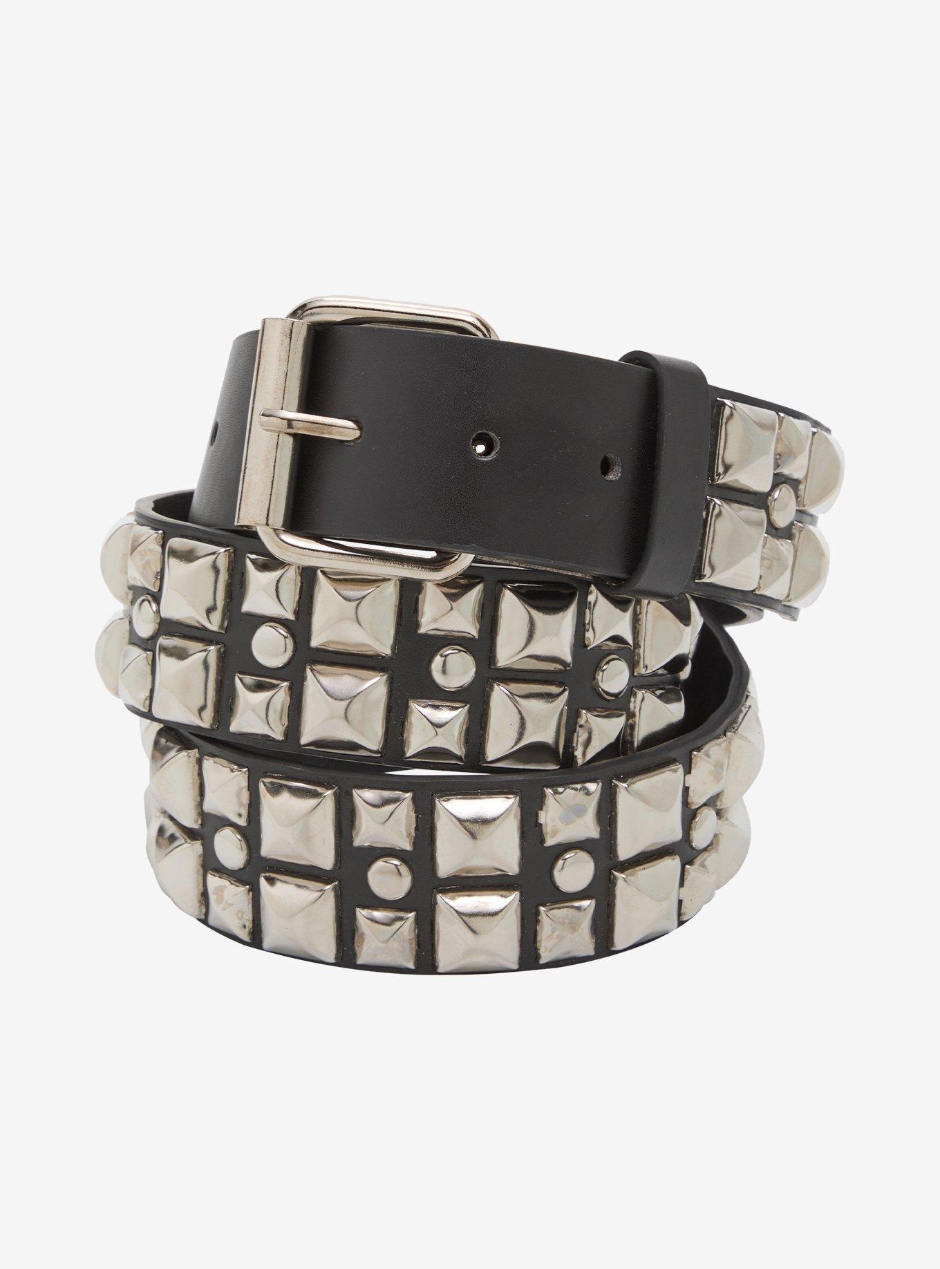 Black & Silver Multi-Stud Belt, , hi-res