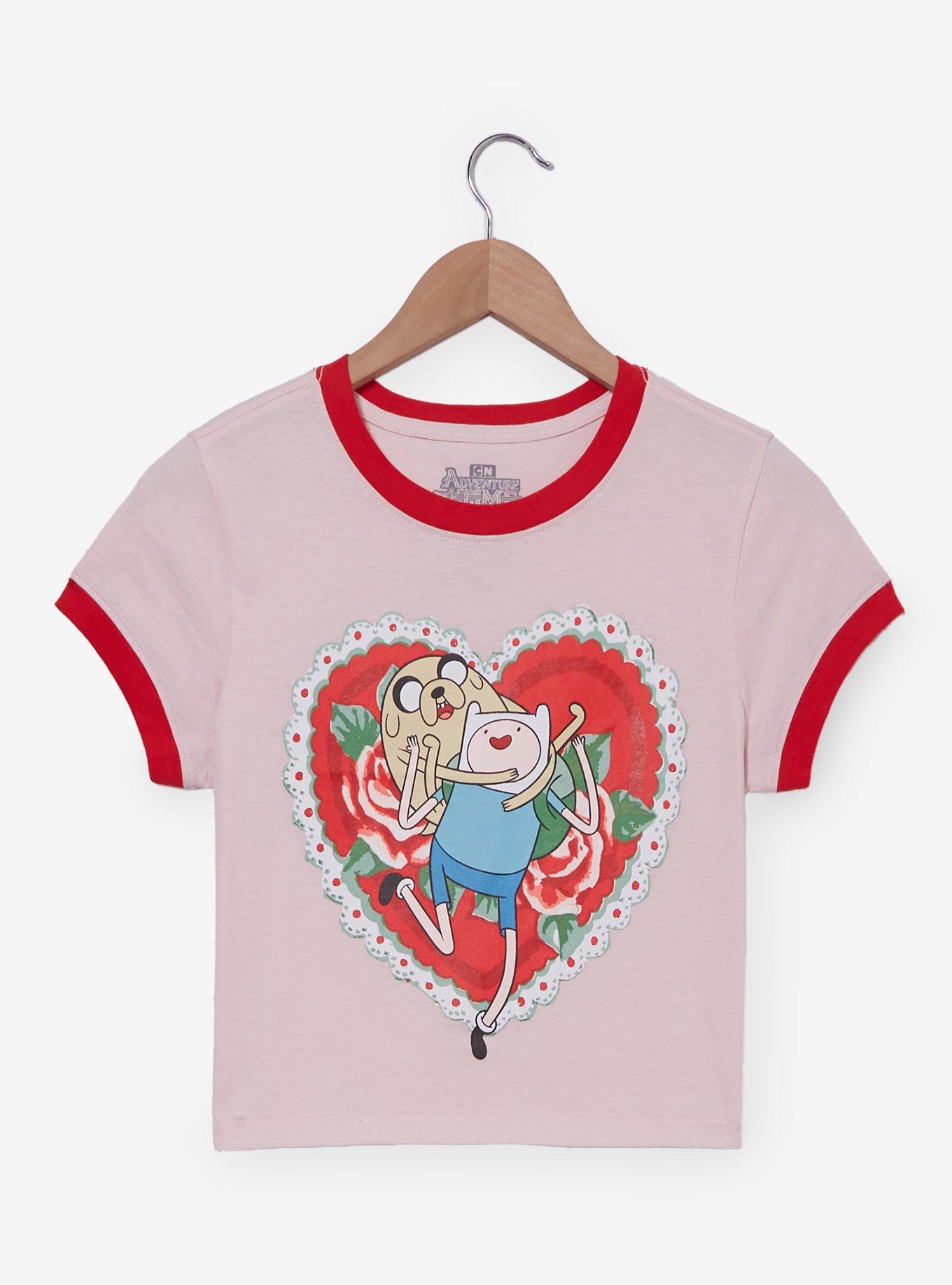 Adventure Time Finn & Jake Valentine's Day Women's Ringer Baby Tee, , hi-res