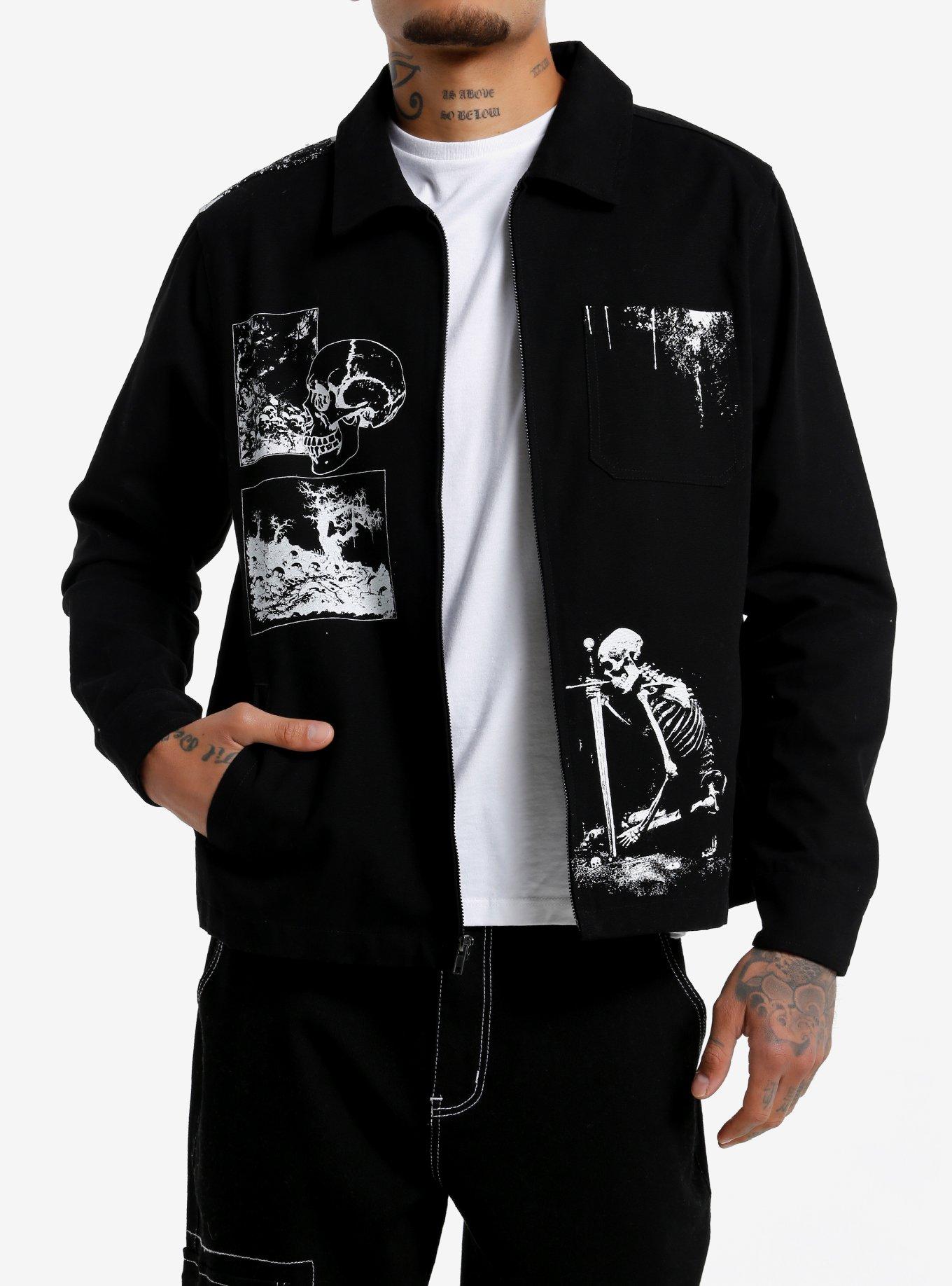 トップス archive grunge skull born parka black Osborn Puffer Jacket - Black - S Gorilla Wear