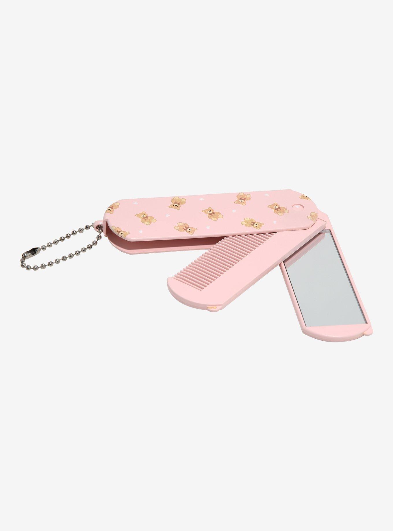 Teddy Bear Travel Hair Comb & Mirror Key Chain, , hi-res