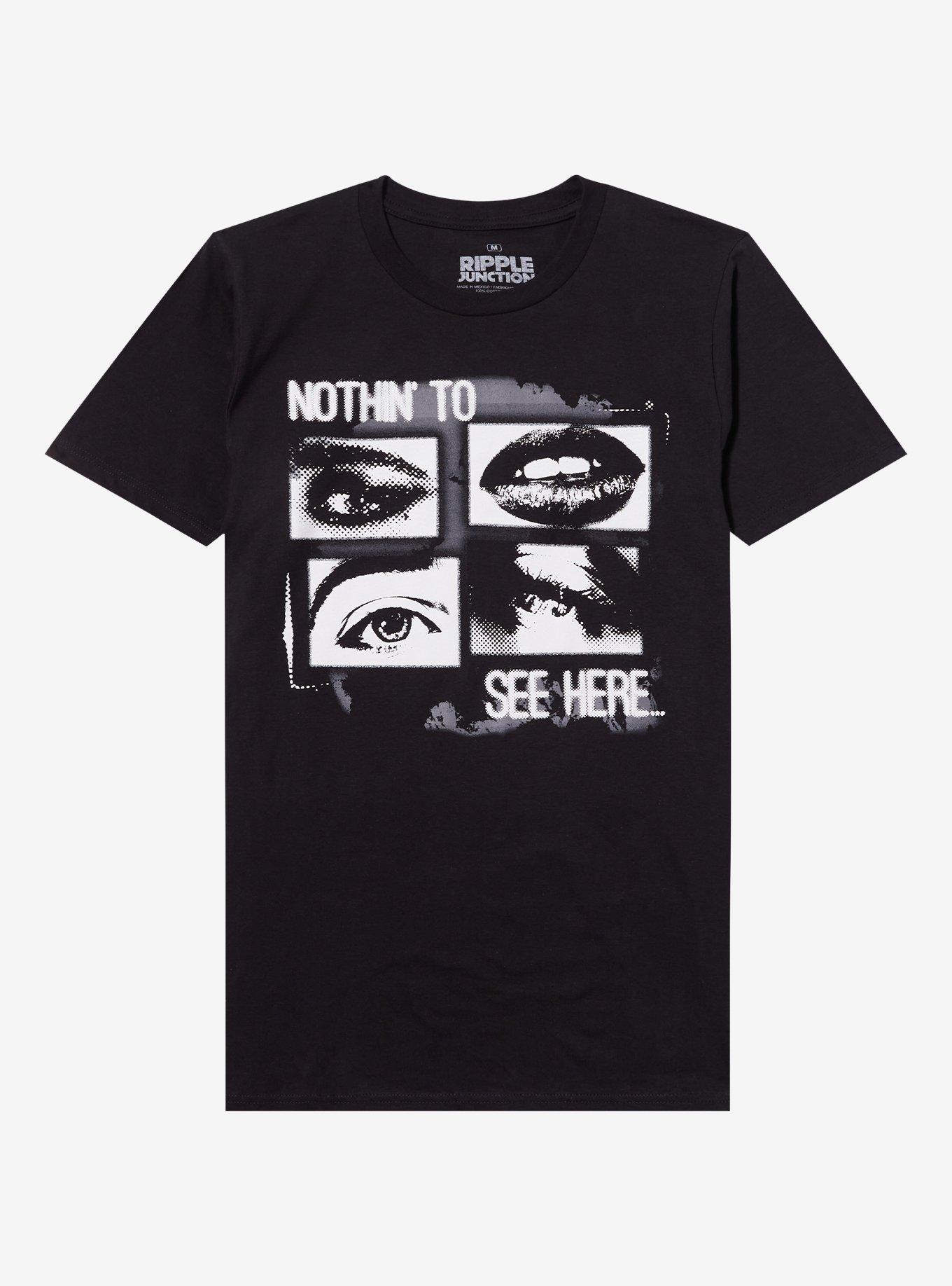 Nothin' To See Here Eyes & Lips Grid Relaxed Fit T-Shirt, , hi-res