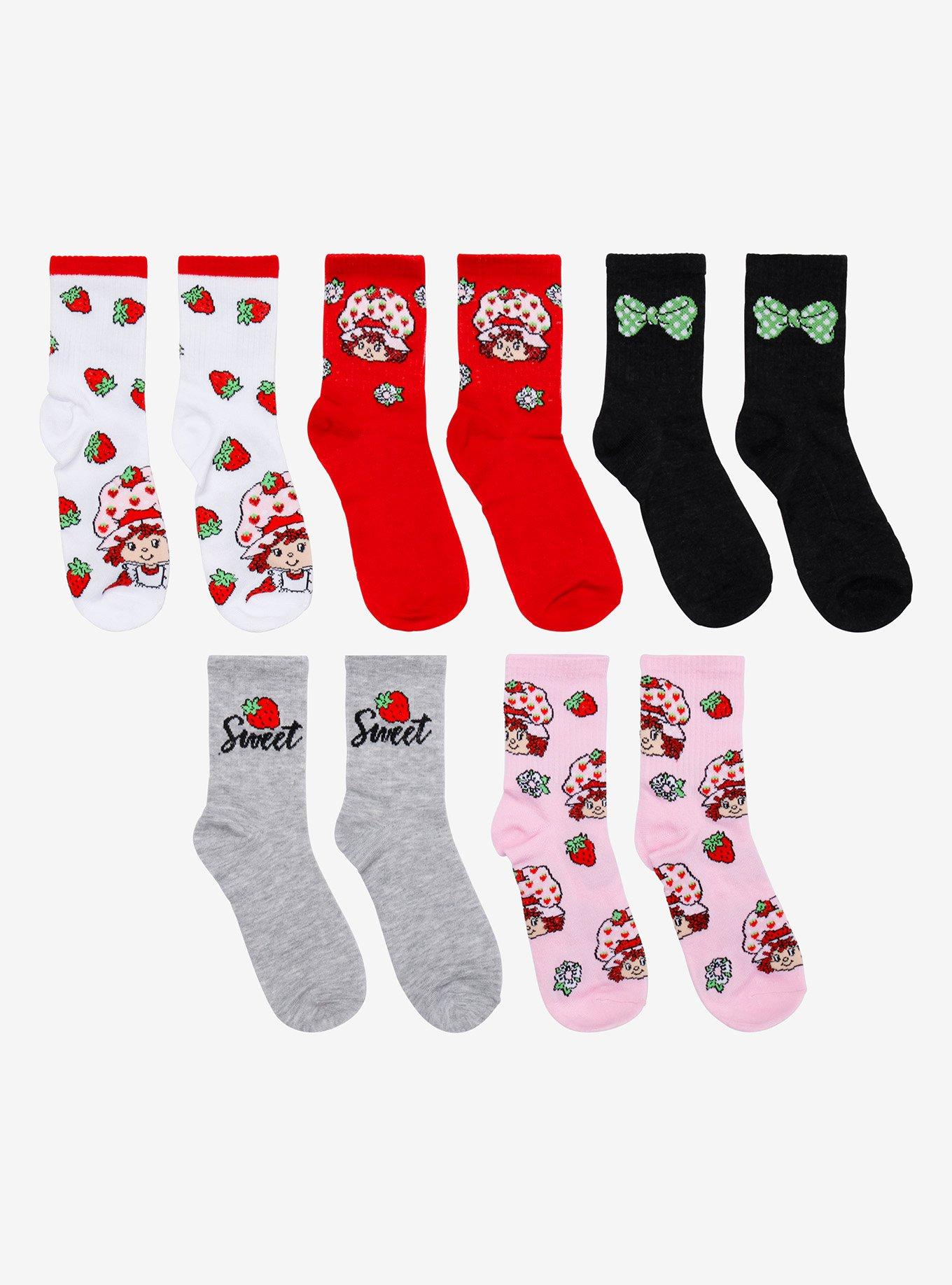 Strawberry Shortcake Berry Quarter Crew Sock Set, , hi-res