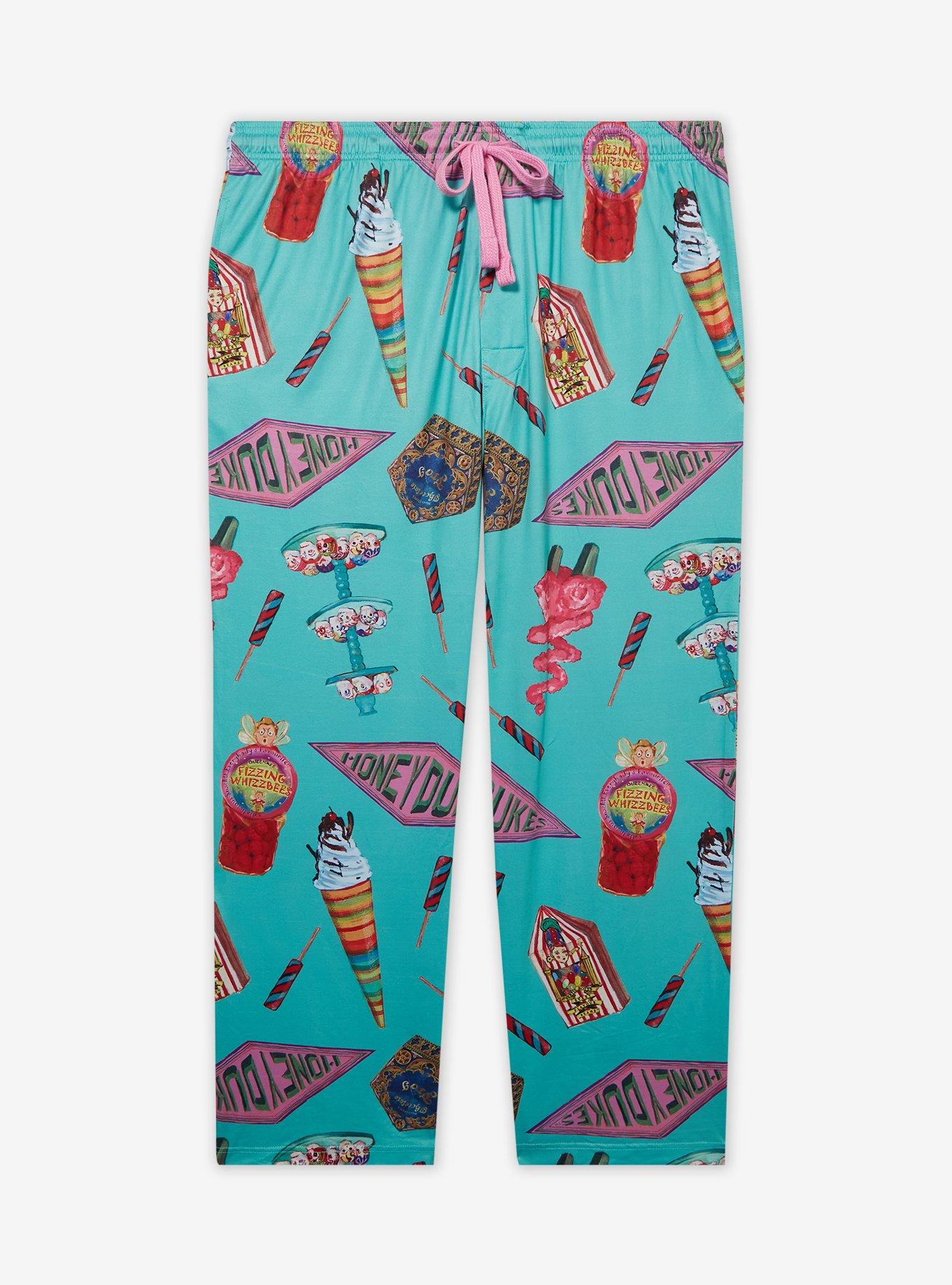 Harry Potter Honeydukes Sweet Treats Allover Print Women's Plus Size Sleep Pants — BoxLunch Exclusive, , hi-res