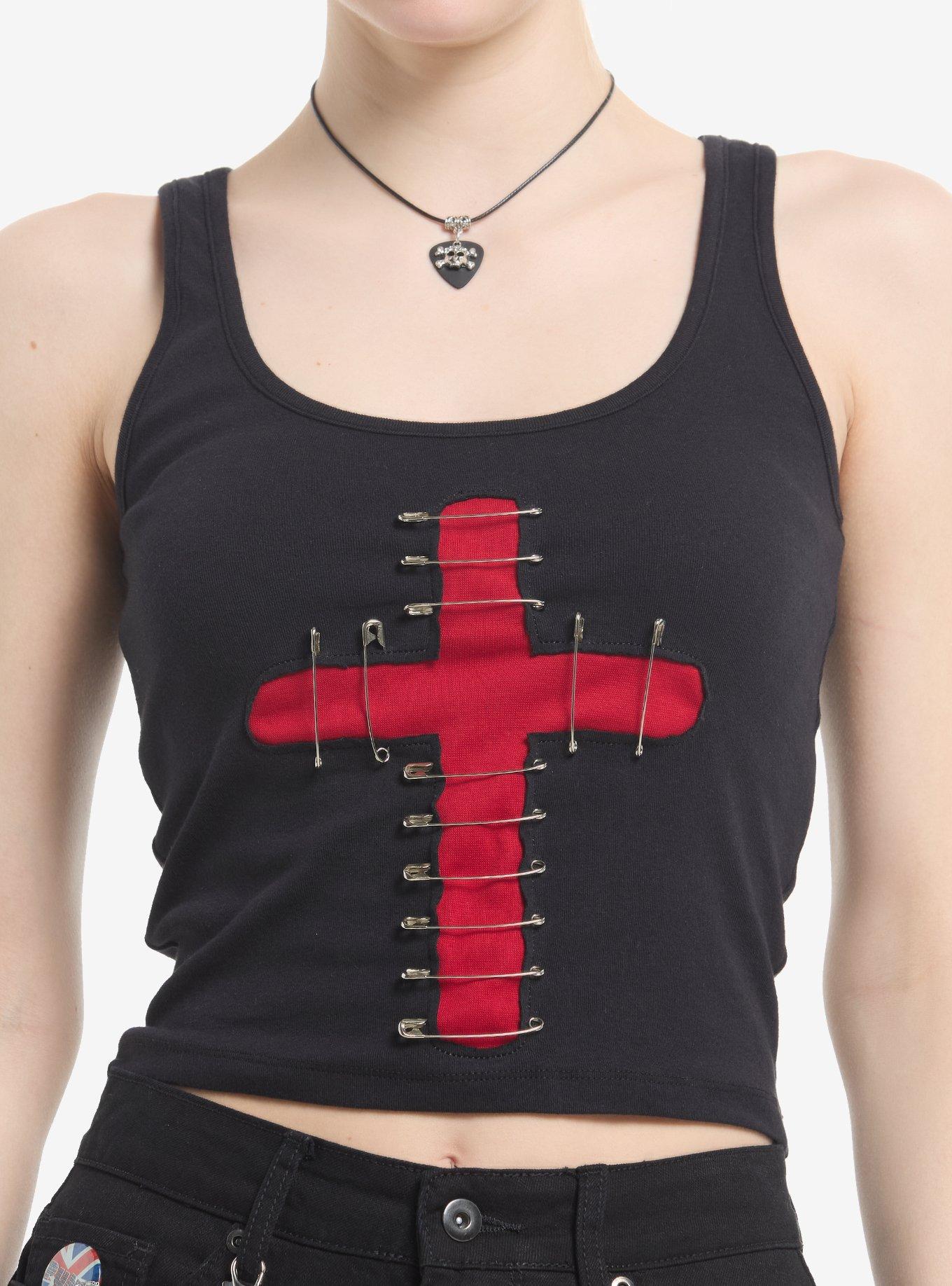 Red Cross & Safety Pins Girls Tank Top | Hot Topic