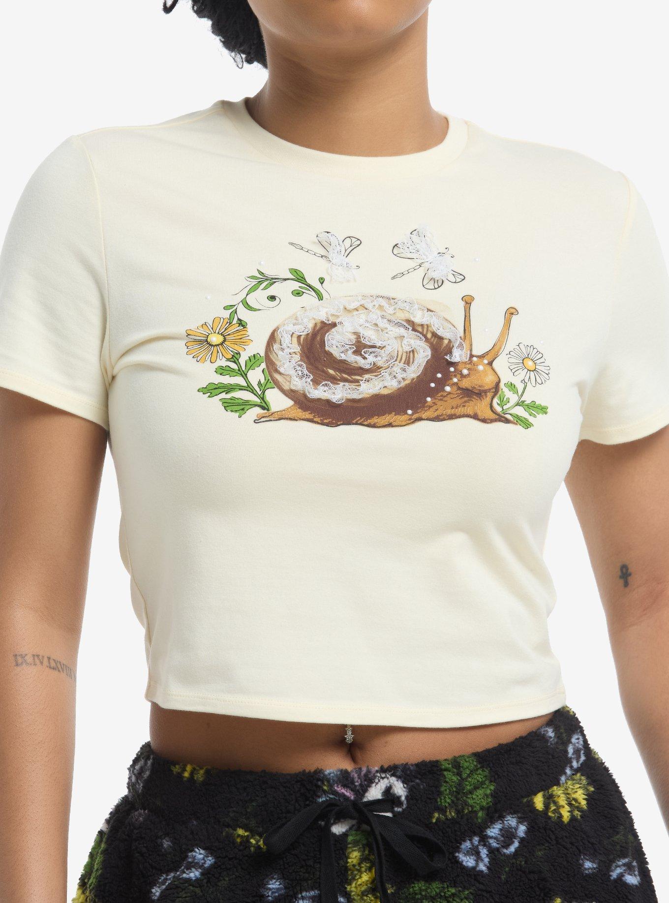 Thorn & Fable Lace Snail Girls Baby T-Shirt, , hi-res