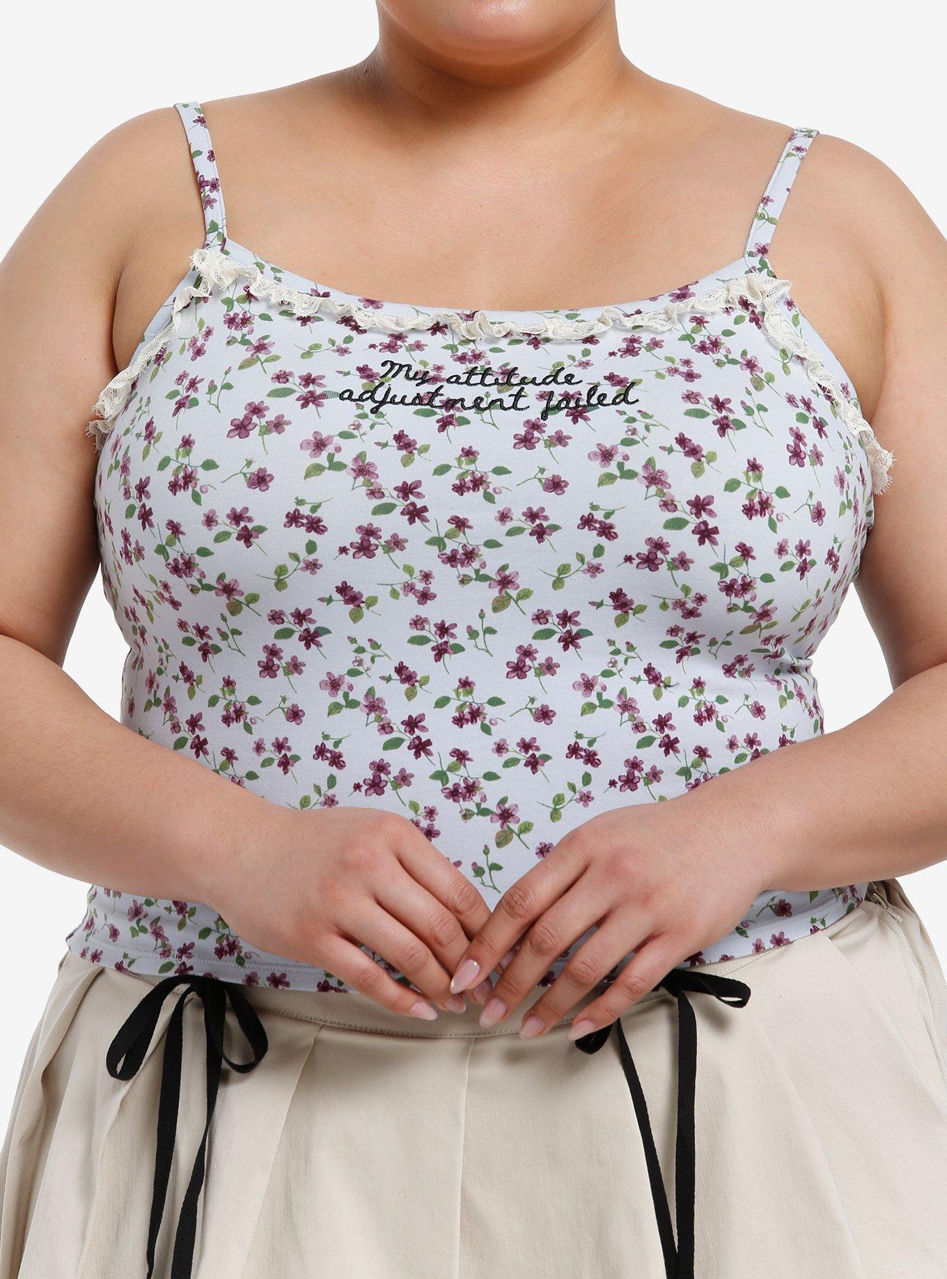 Sweet Society Floral Attitude Adjustment Girls Crop Cami Plus Size, , hi-res