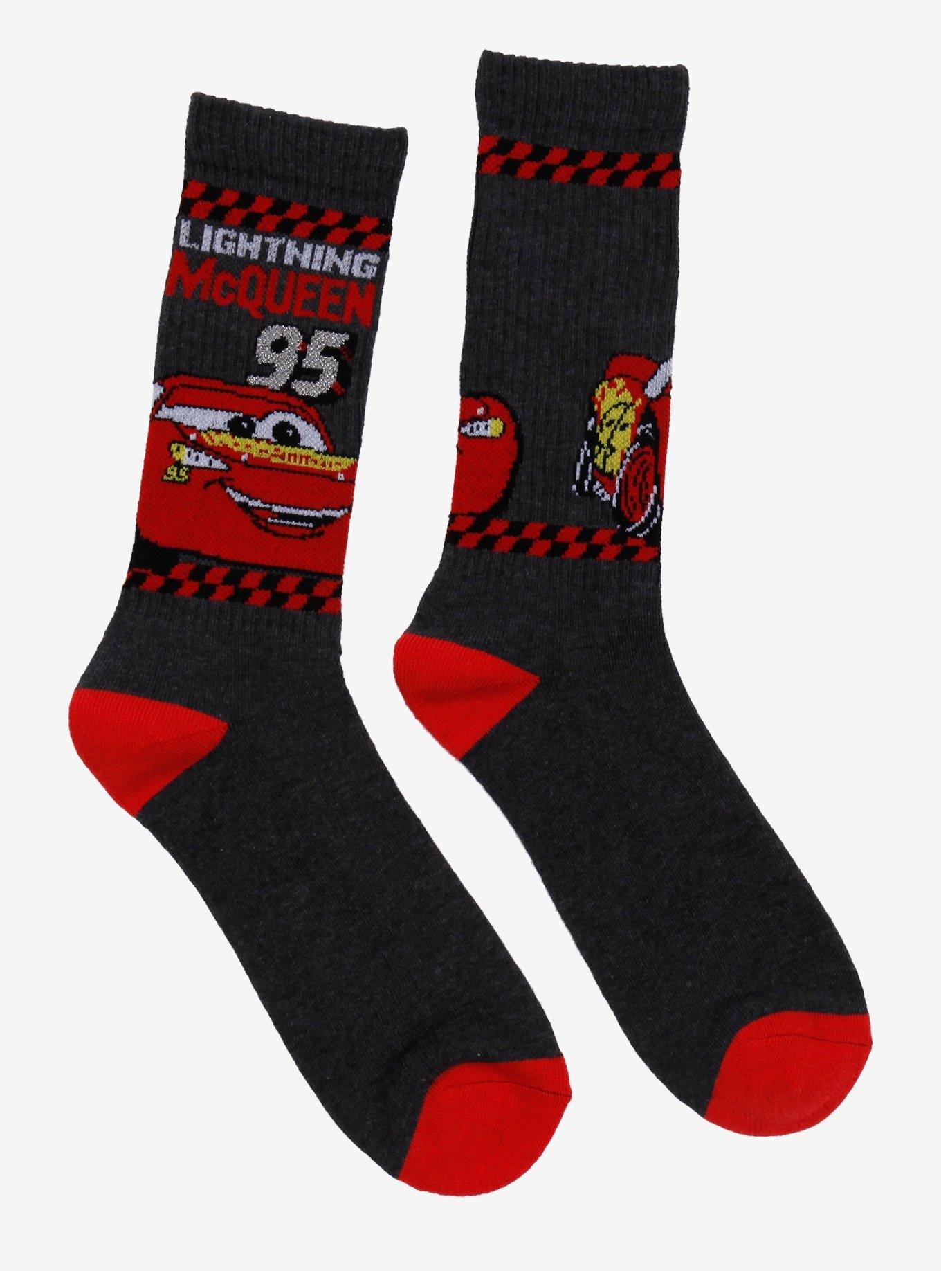 Disney Pixar Cars Lightning McQueen Crew Socks