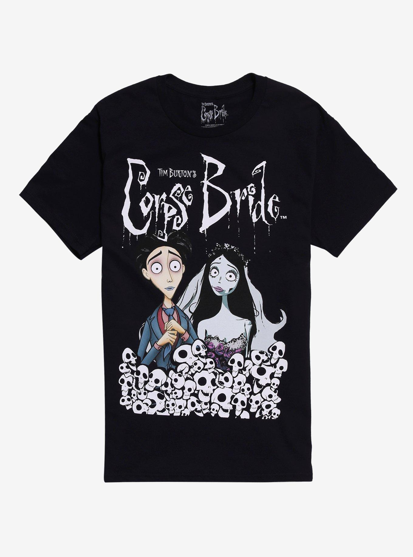 Corpse Bride Victor & Emily Skulls Boyfriend Fit Girls T-Shirt, , hi-res