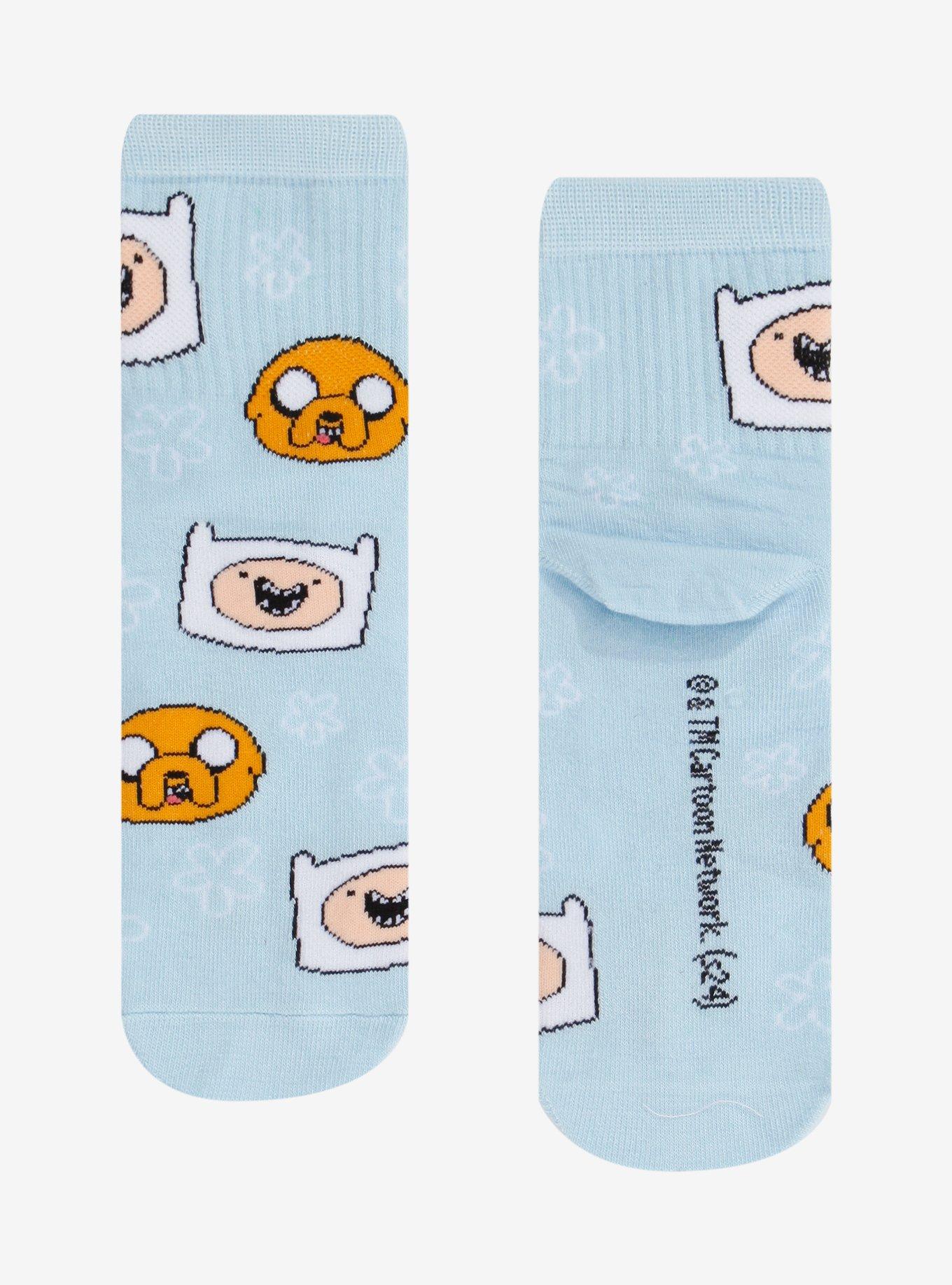 Adventure Time Finn & Jake Flower Crew Socks, , hi-res