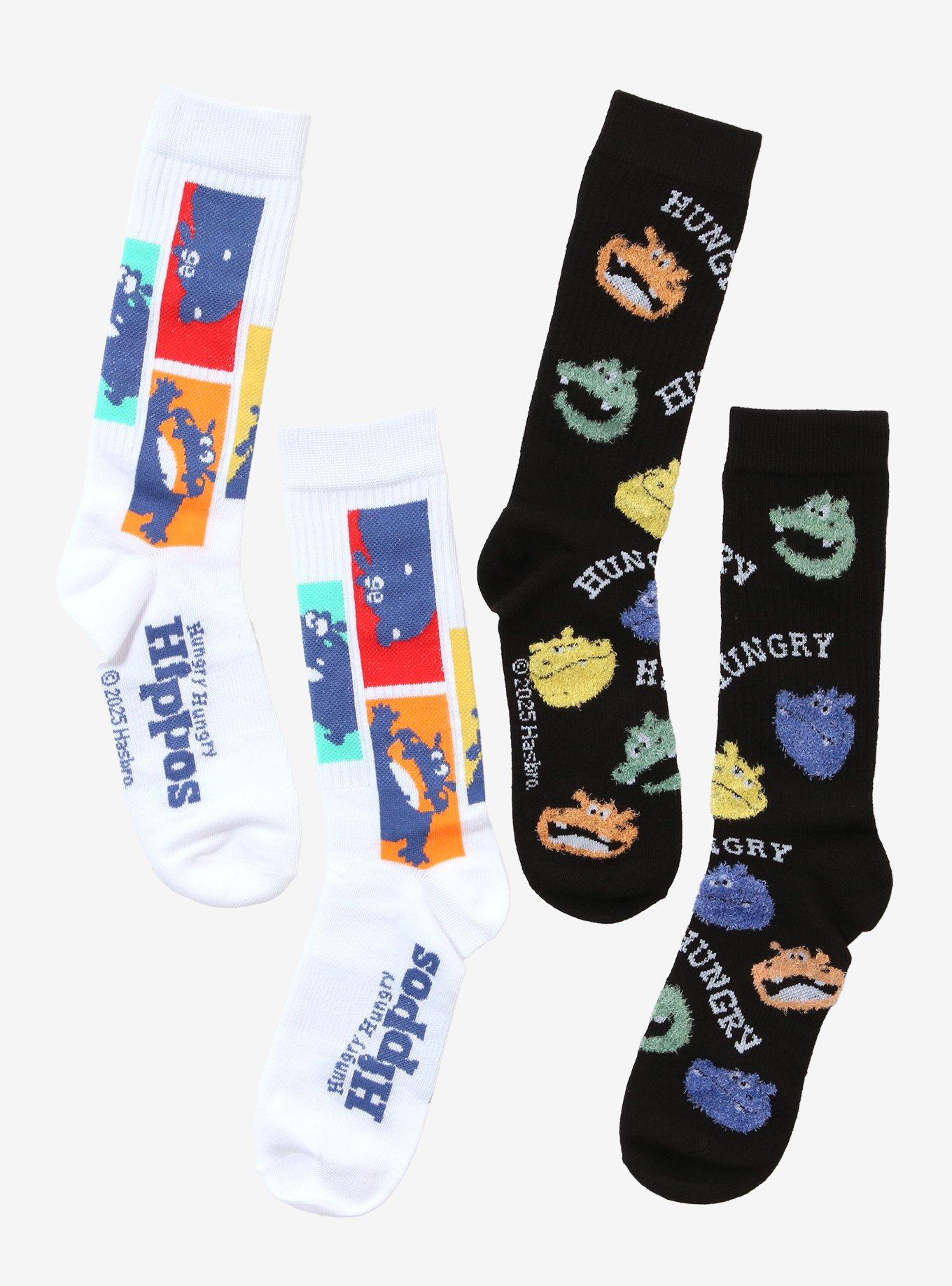 Hungry Hungry Hippos Crew Socks 2 Pair, , hi-res