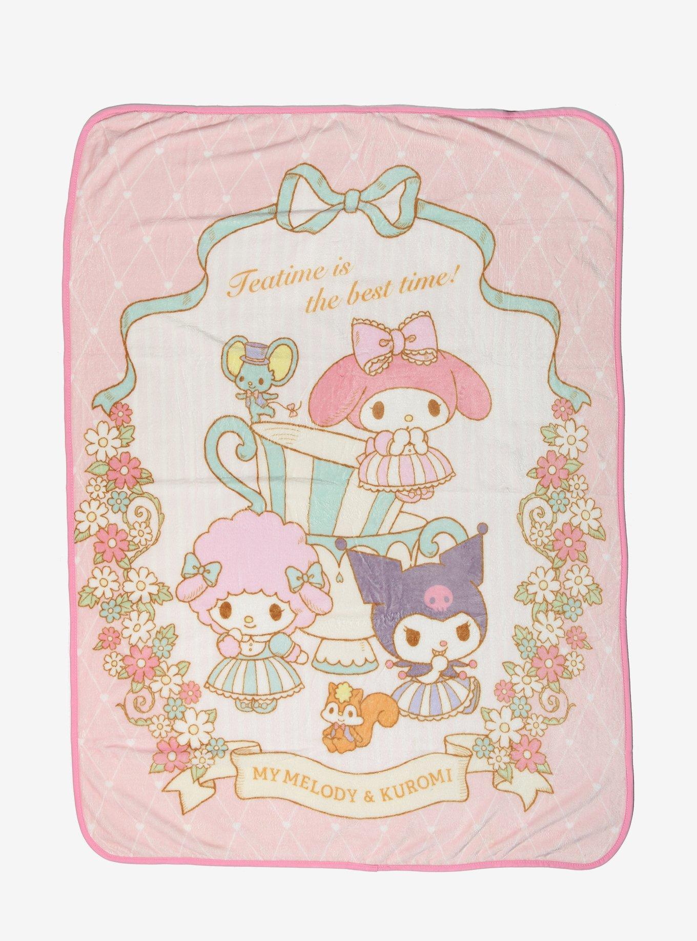 My Melody Kuromi My Sweet Piano Tea Throw Blanket, , hi-res