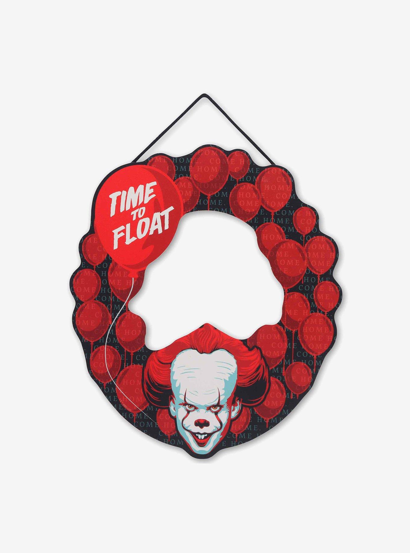 IT Pennywise Red Balloon Wreath Time to Float Hanging Wood Wall Decor, , hi-res