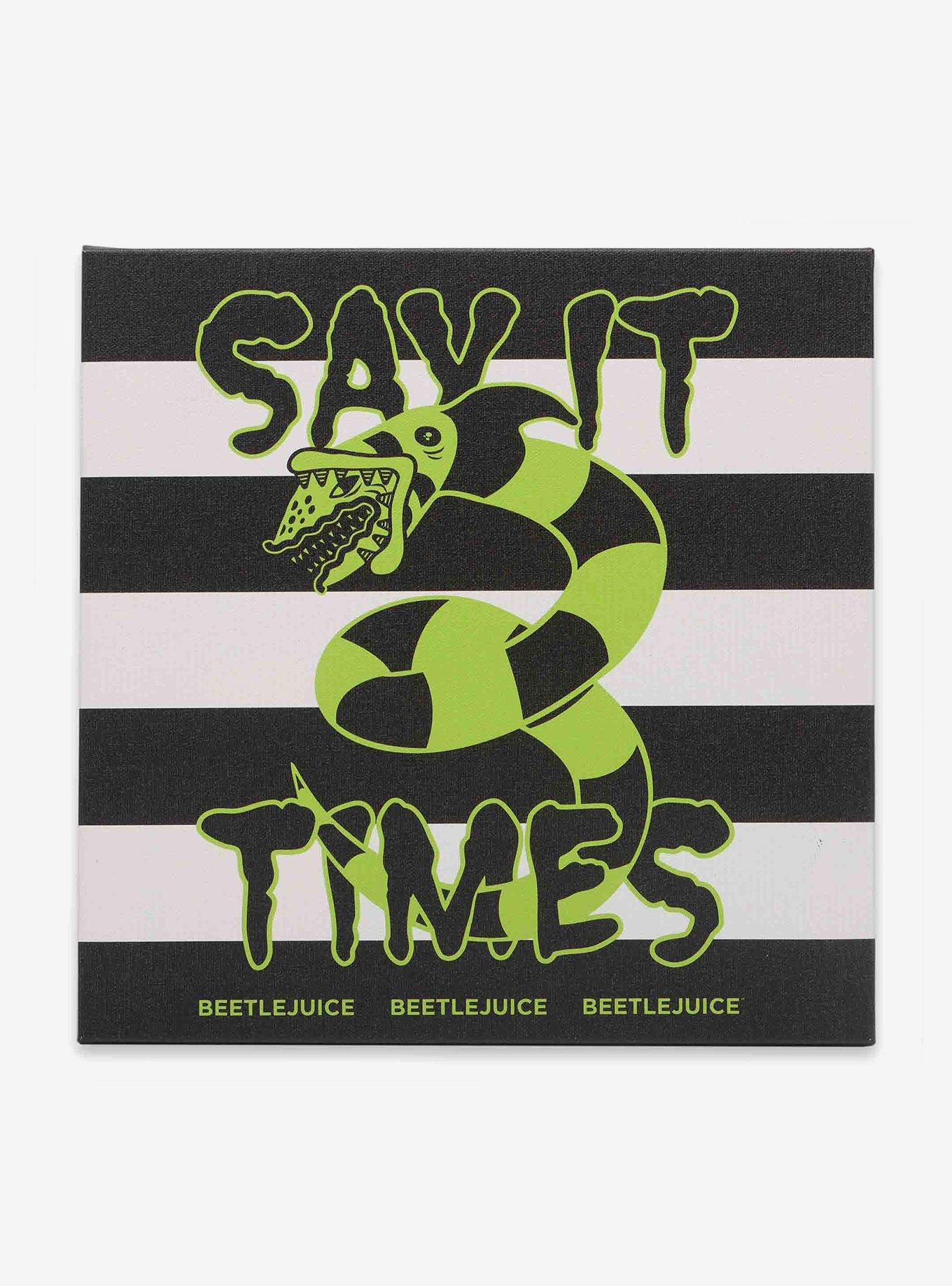 Beetlejuice Say It 3 Times Striped Canvas Wall decor, , hi-res