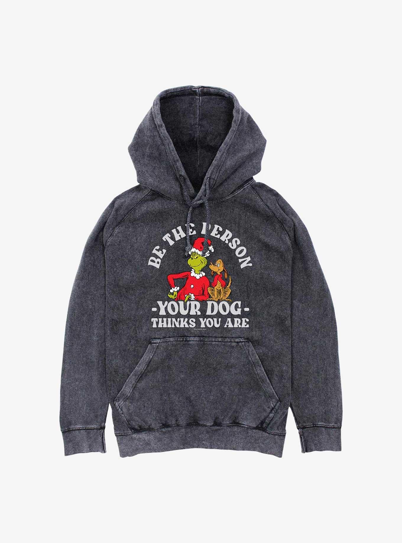 Dr. Seuss Dog Person Grinch Mineral Wash Hoodie, BLACK, hi-res