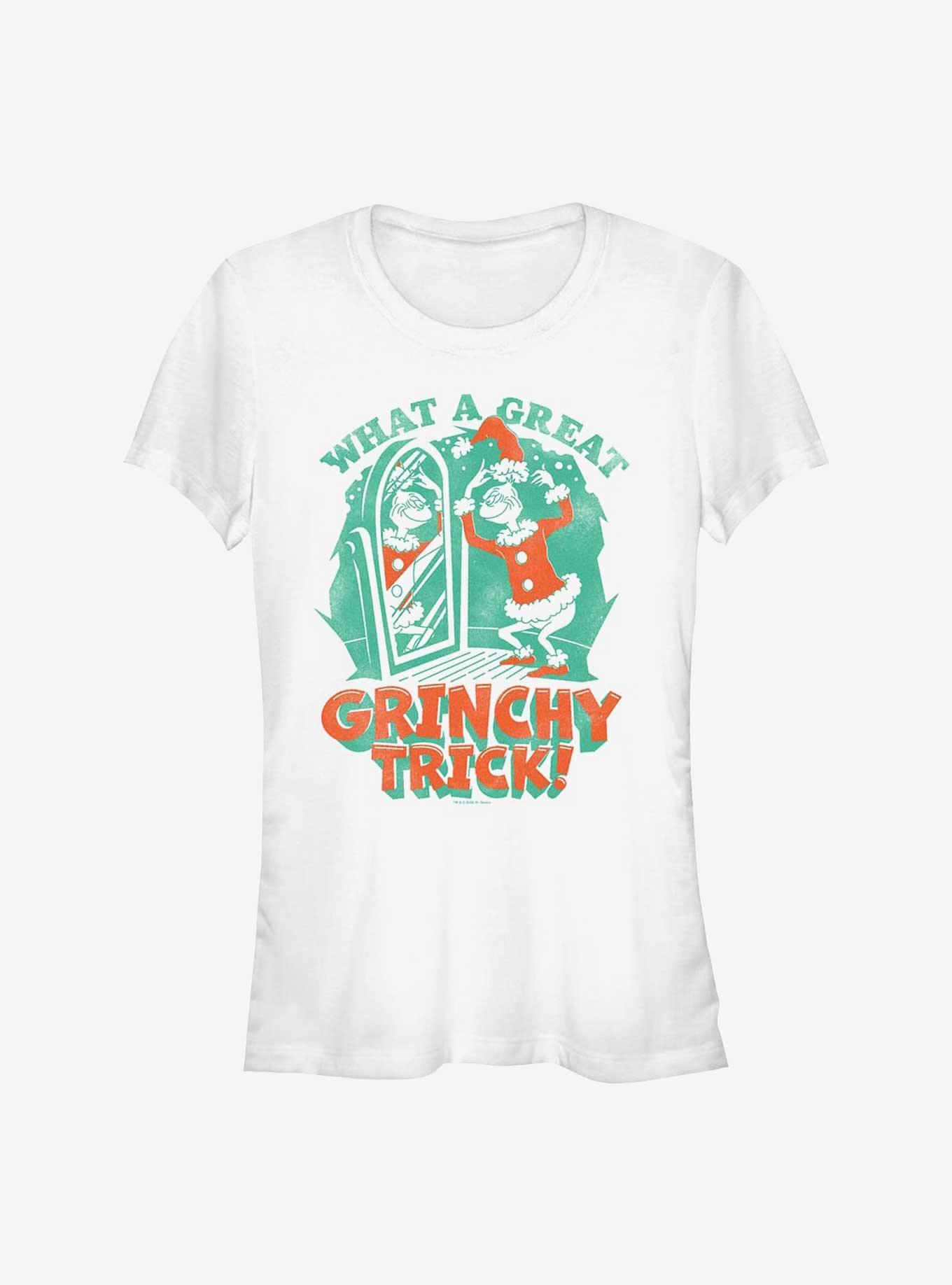 Dr. Seuss Grinchy Trick Girls T-Shirt, WHITE, hi-res