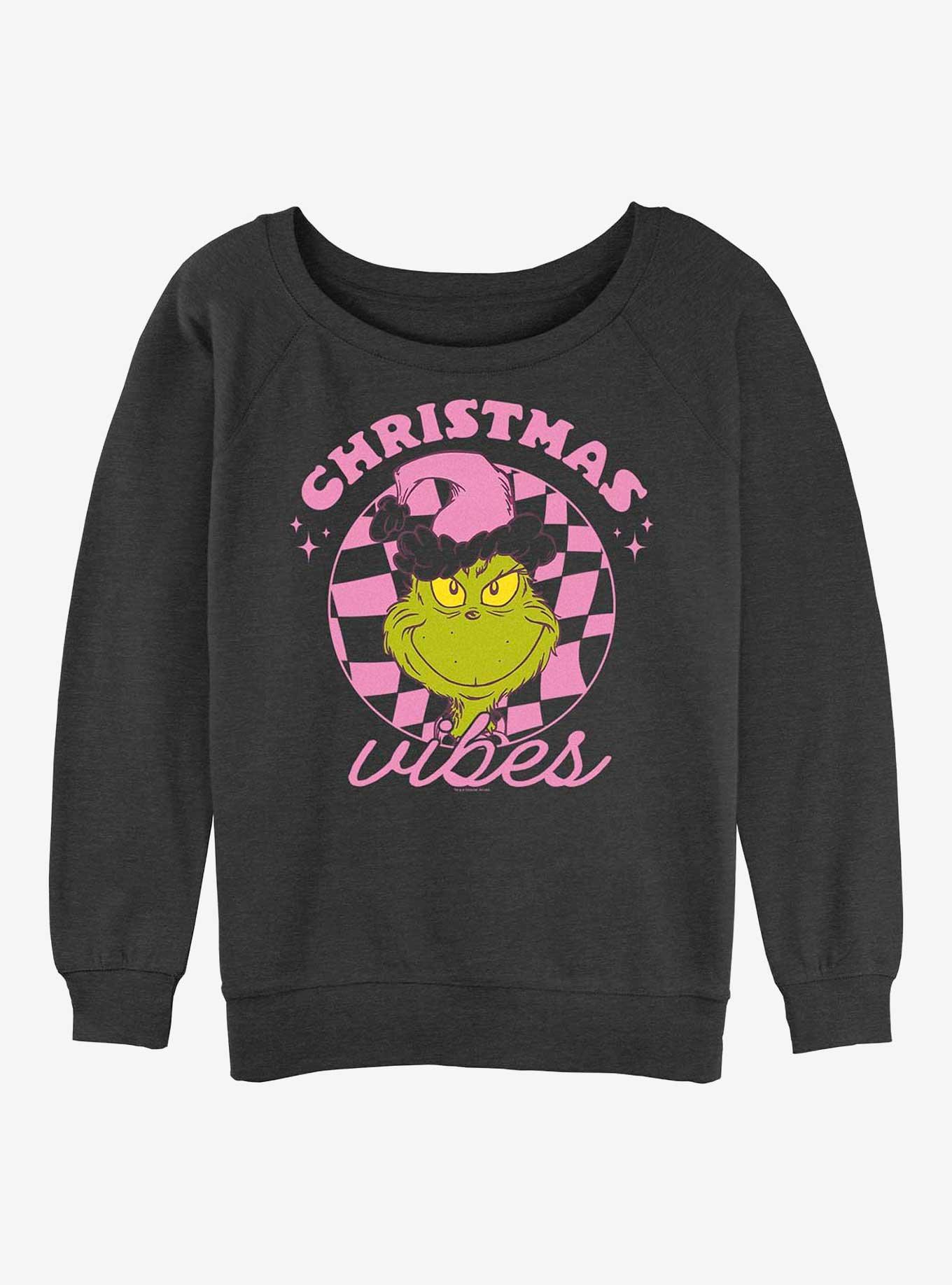 Dr. Seuss Christmas Vibes Girls Slouchy Sweatshirt, , hi-res