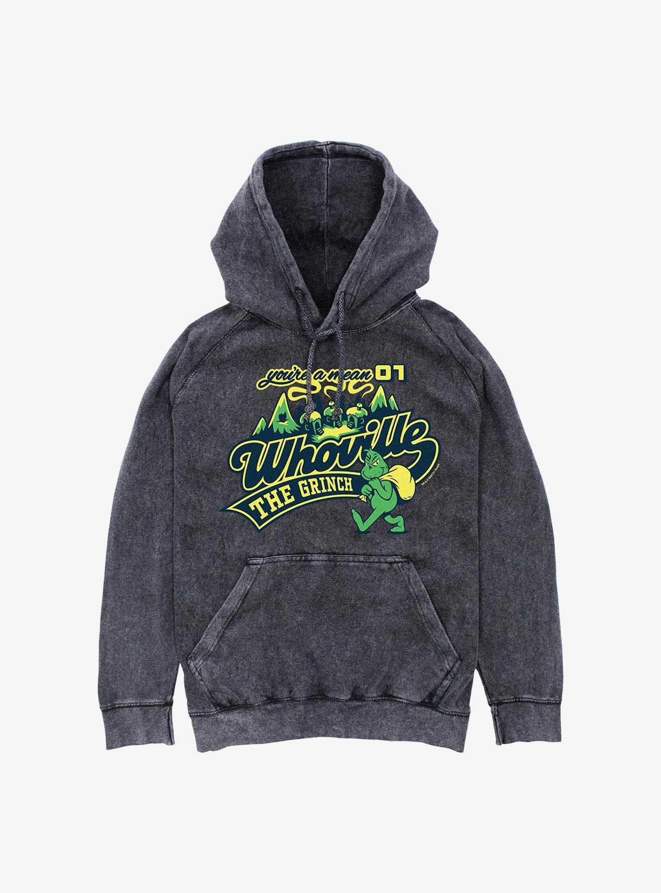 Dr. Seuss Mean Grinch Mineral Wash Hoodie, , hi-res