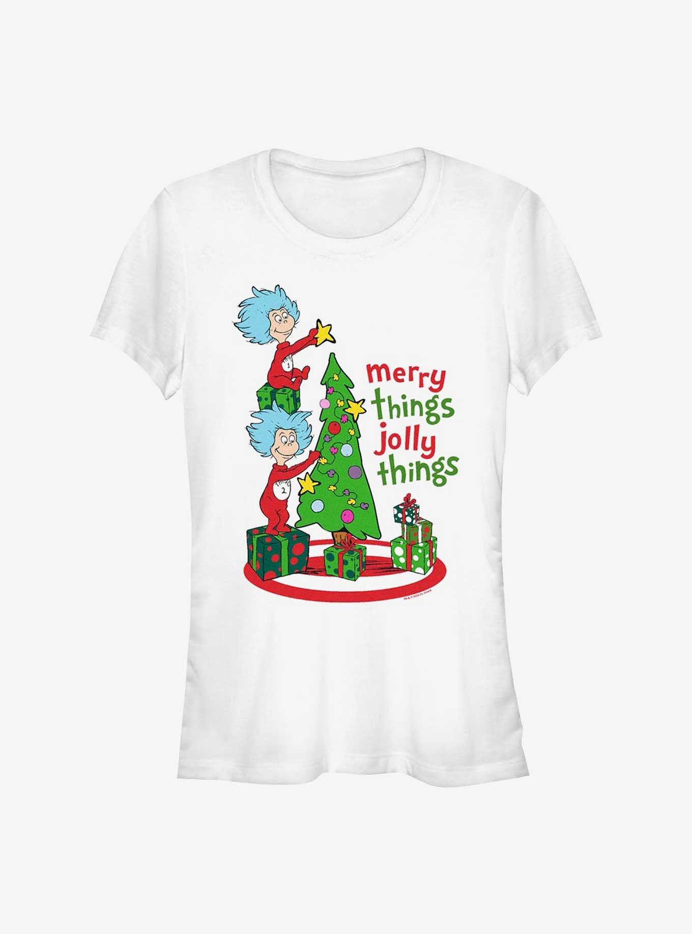 Dr. Seuss Merry Things Jolly Things Girls T-Shirt, WHITE, hi-res