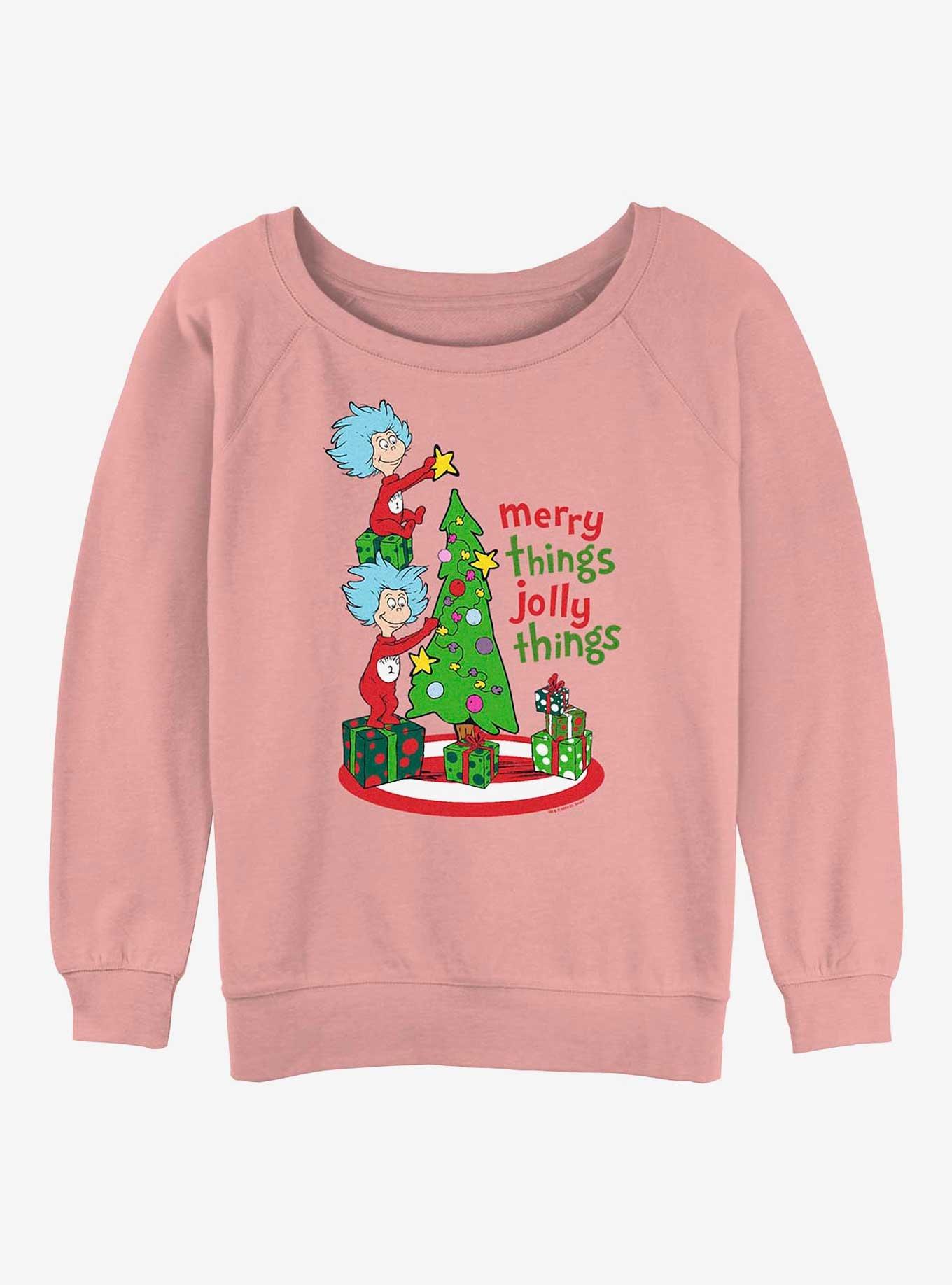 Dr. Seuss Merry Things Jolly Things Girls Slouchy Sweatshirt, , hi-res