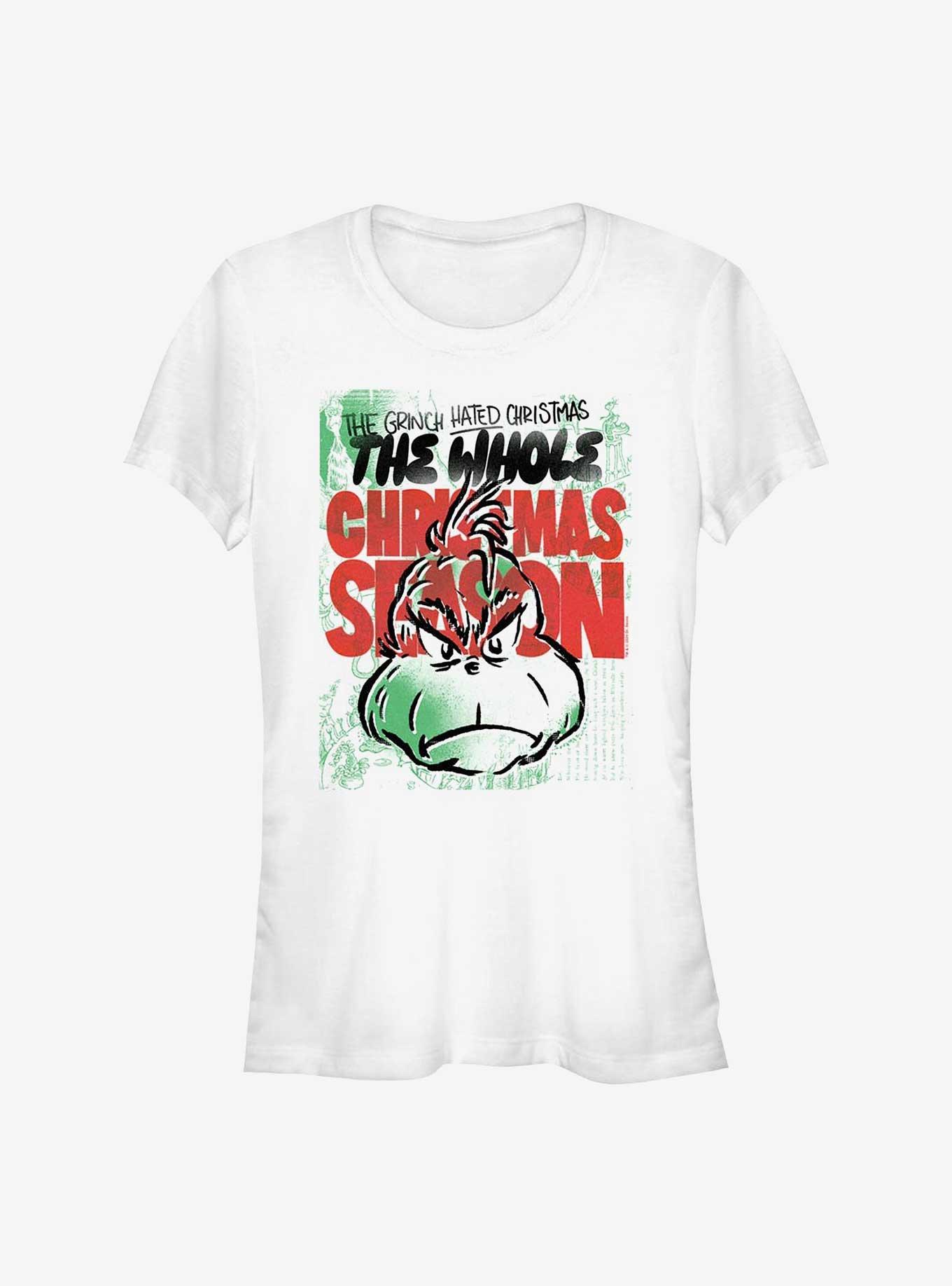 Dr. Seuss Hated Christmas Season Girls T-Shirt, WHITE, hi-res