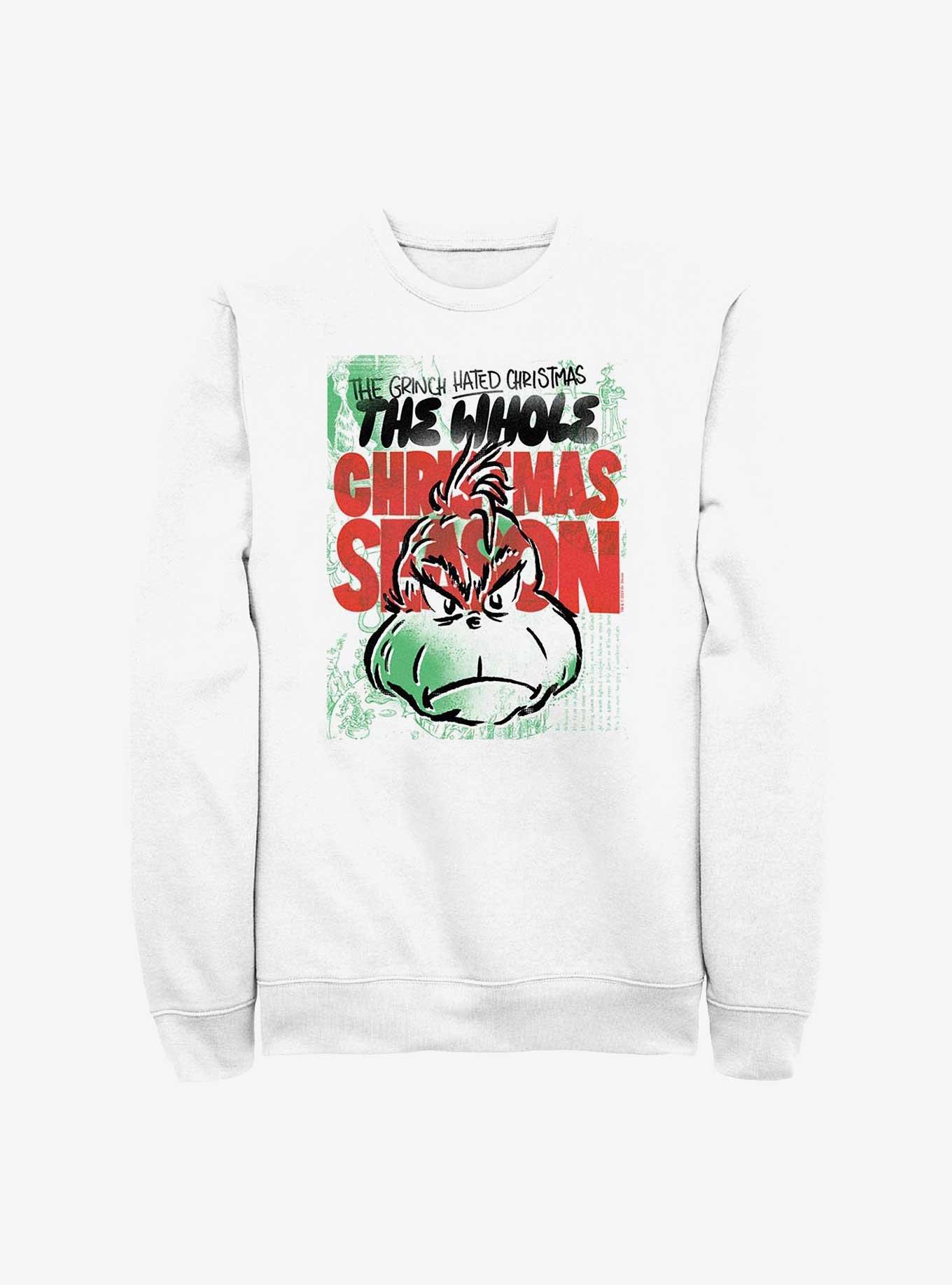 Dr. Seuss Hated Christmas Season Sweatshirt, WHITE, hi-res