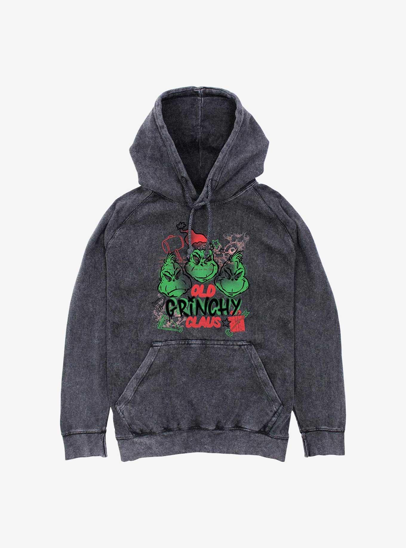 Dr. Seuss Grinchy Claus Mineral Wash Hoodie, , hi-res