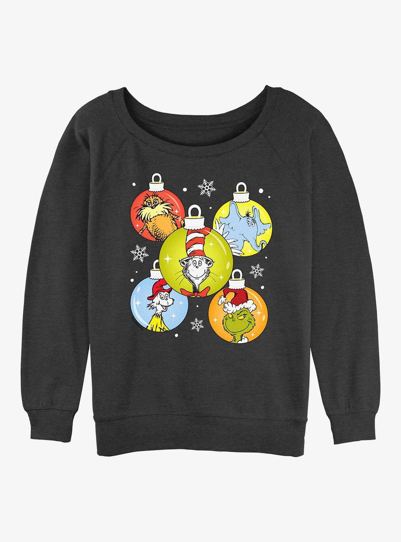 Dr. Seuss Christmas Spheres Girls Slouchy Sweatshirt, , hi-res