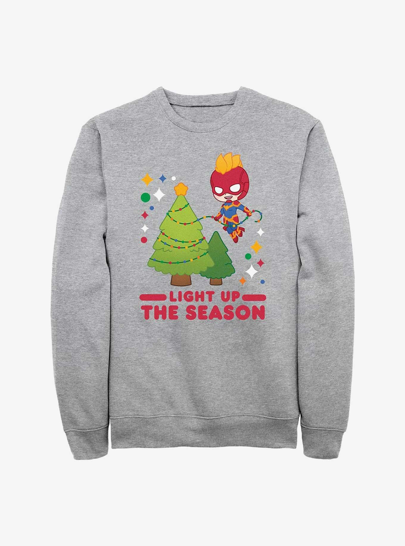 Marvel Captain Marvel Light Up The Season Sweatshirt, , hi-res