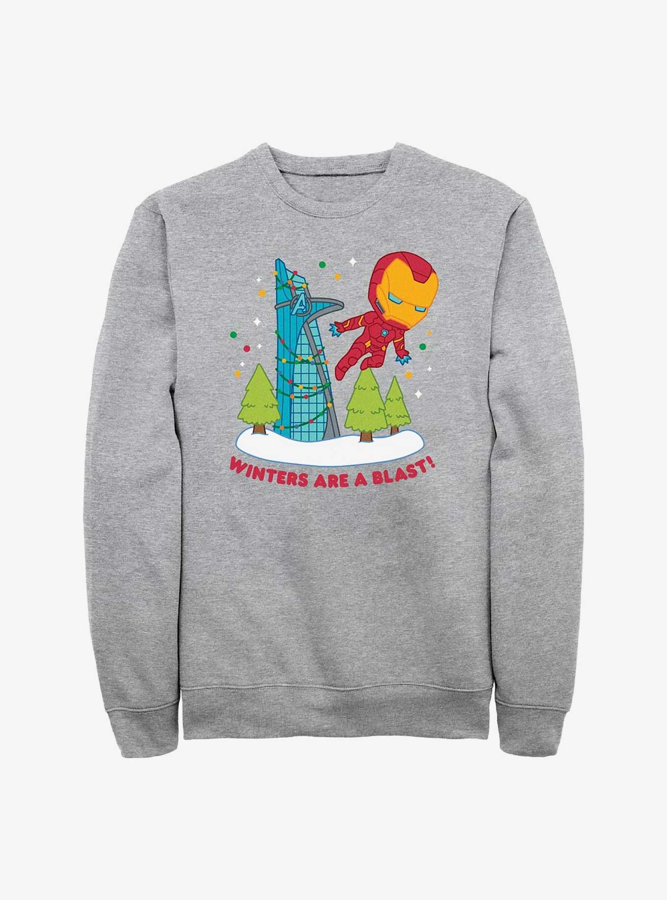 Marvel Iron Man Winters Are A Blast Sweatshirt, ATH HTR, hi-res