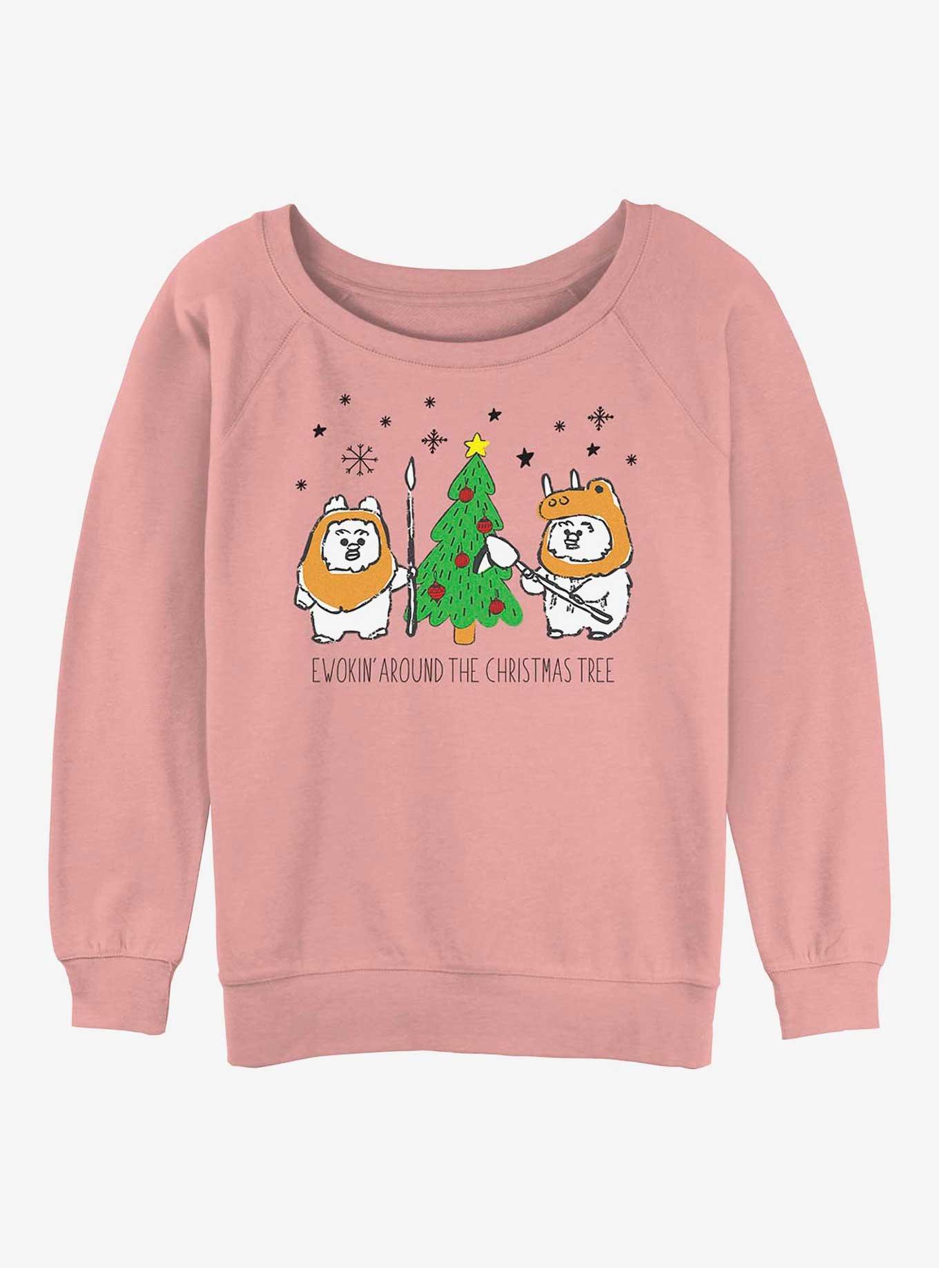 Star Wars Ewokin Around Xmas Tree Girls Slouchy Sweatshirt, , hi-res