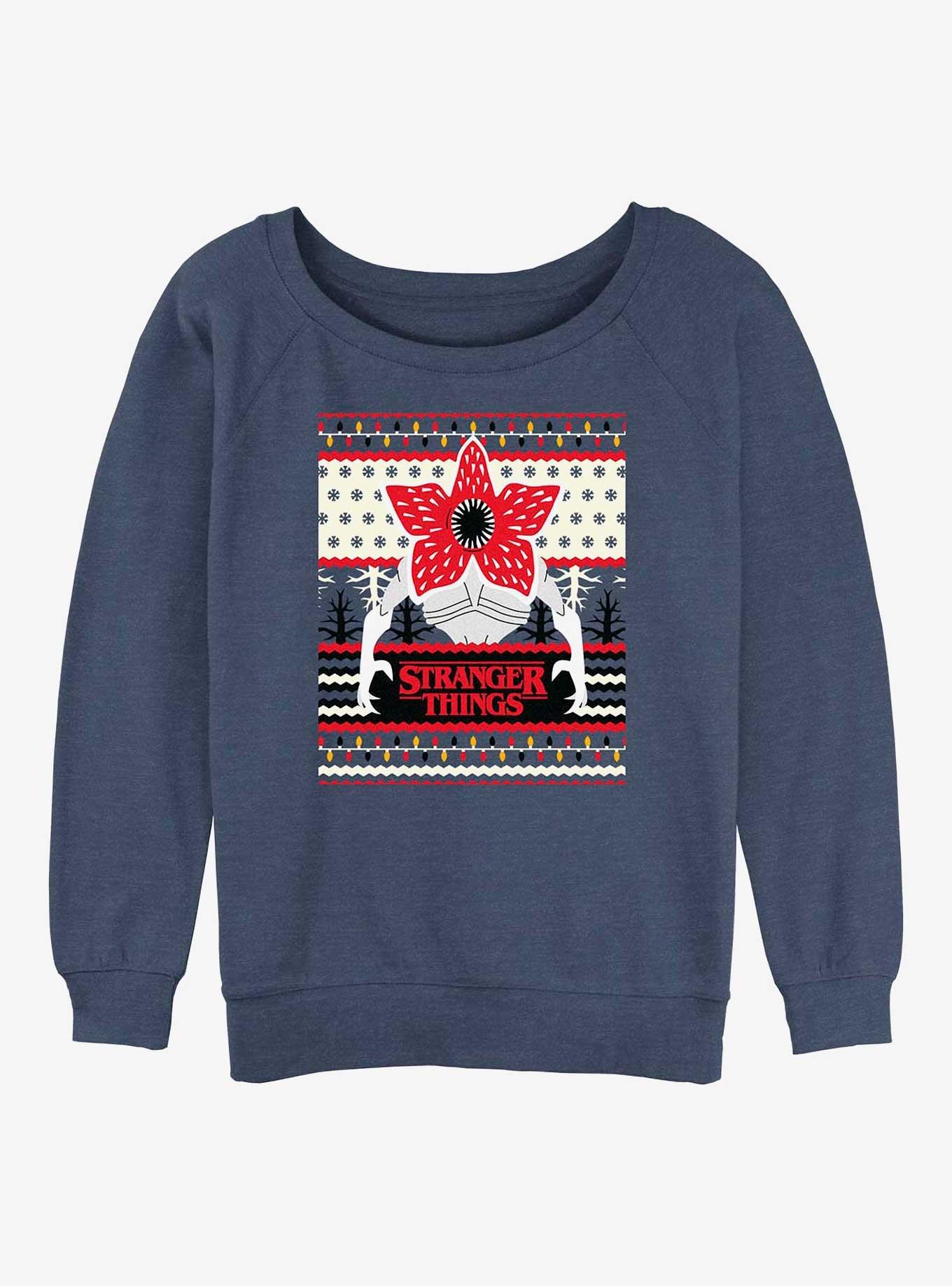 Stranger Things Demogorgon Ugly Sweater Girls Slouchy Sweatshirt, , hi-res