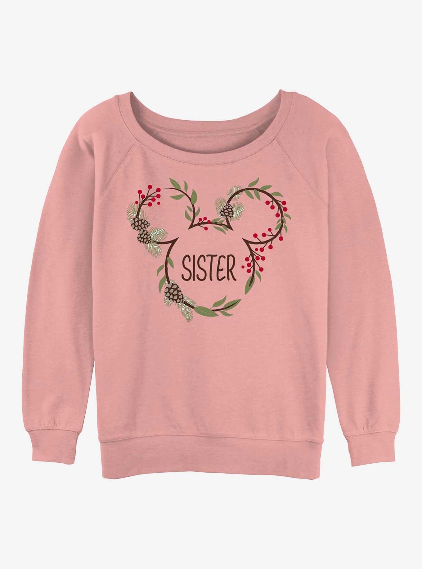 Disney Mickey Mouse Sister Xmas Ears Girls Slouchy Sweatshirt, , hi-res