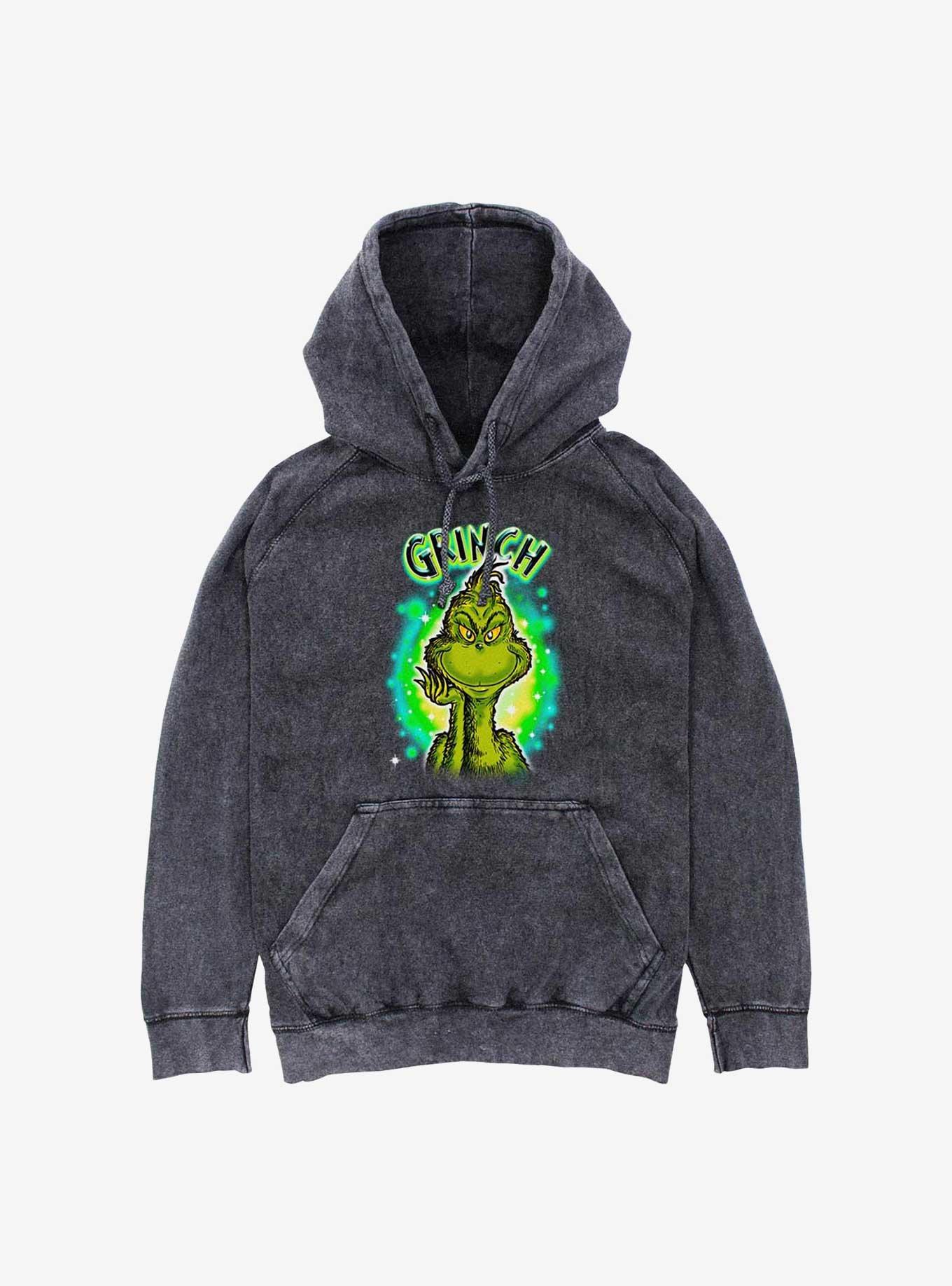 Dr. Seuss Brushy Grinch Mineral Wash Hoodie, , hi-res