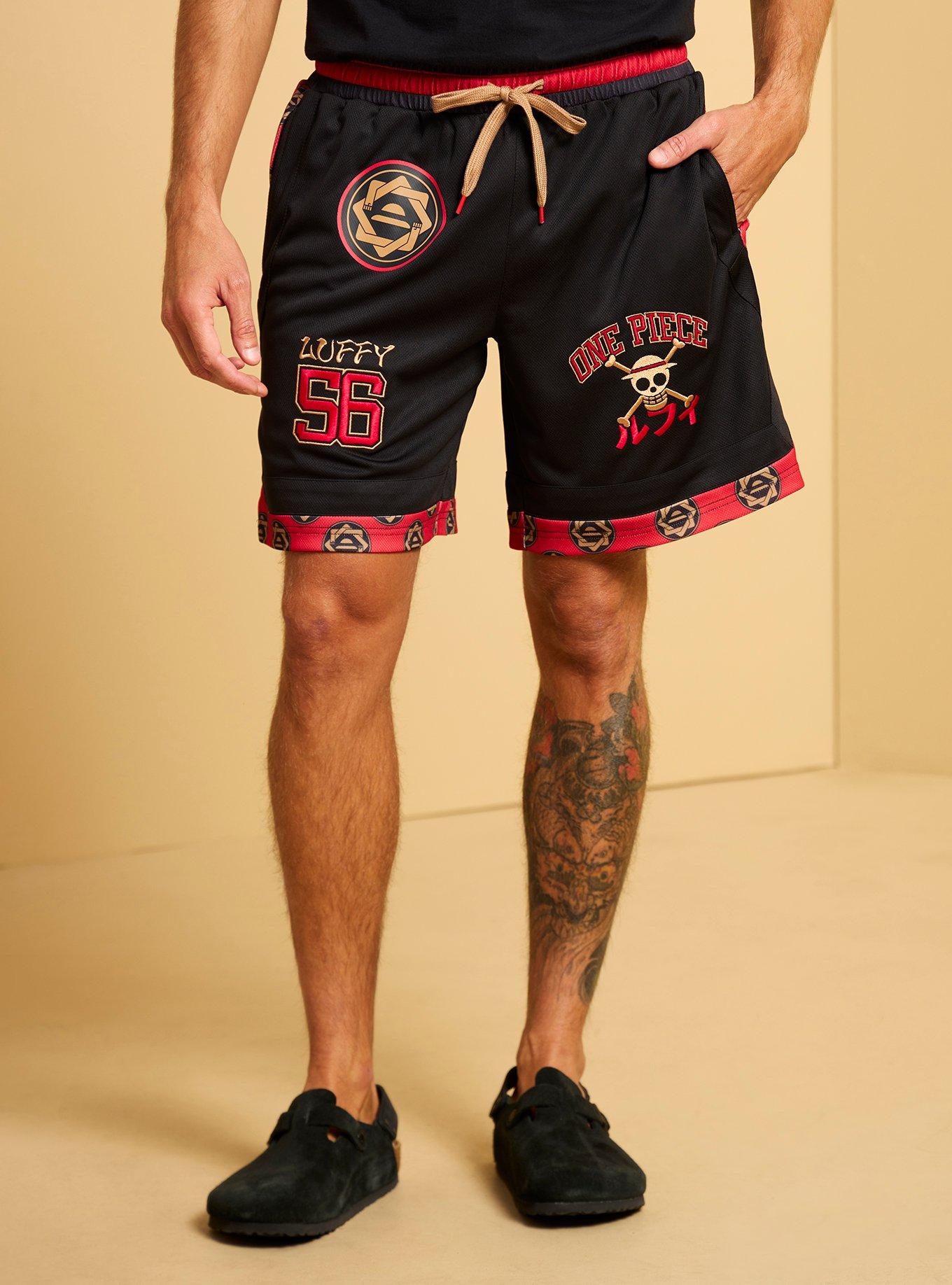 One Piece Monkey D. Luffy Embroidered Icon Shorts - BoxLunch Exclusive, , hi-res