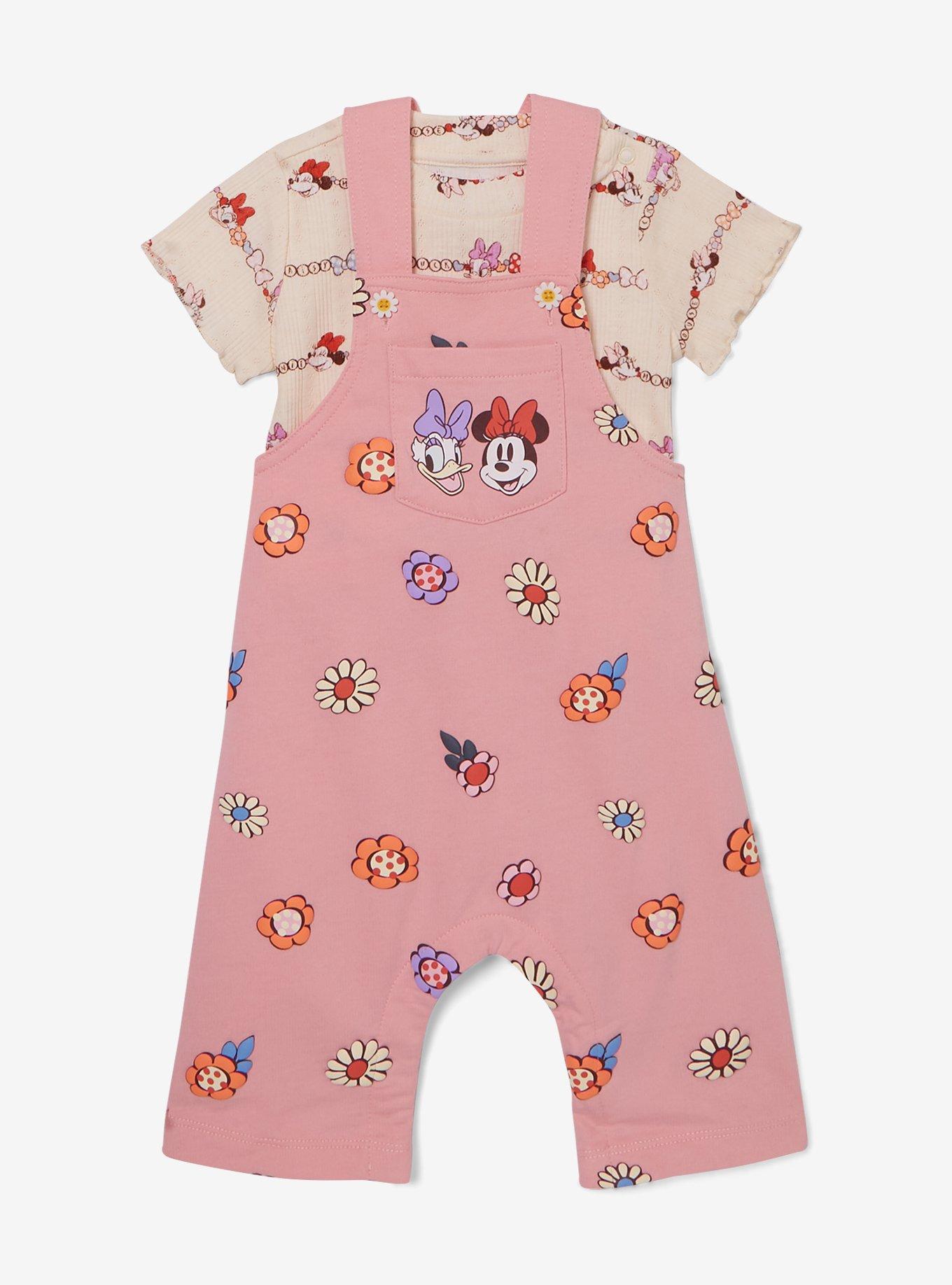 Disney Minnie & Daisy Floral Infant Overalls & T-Shirt Set - BoxLunch Exclusive, , hi-res