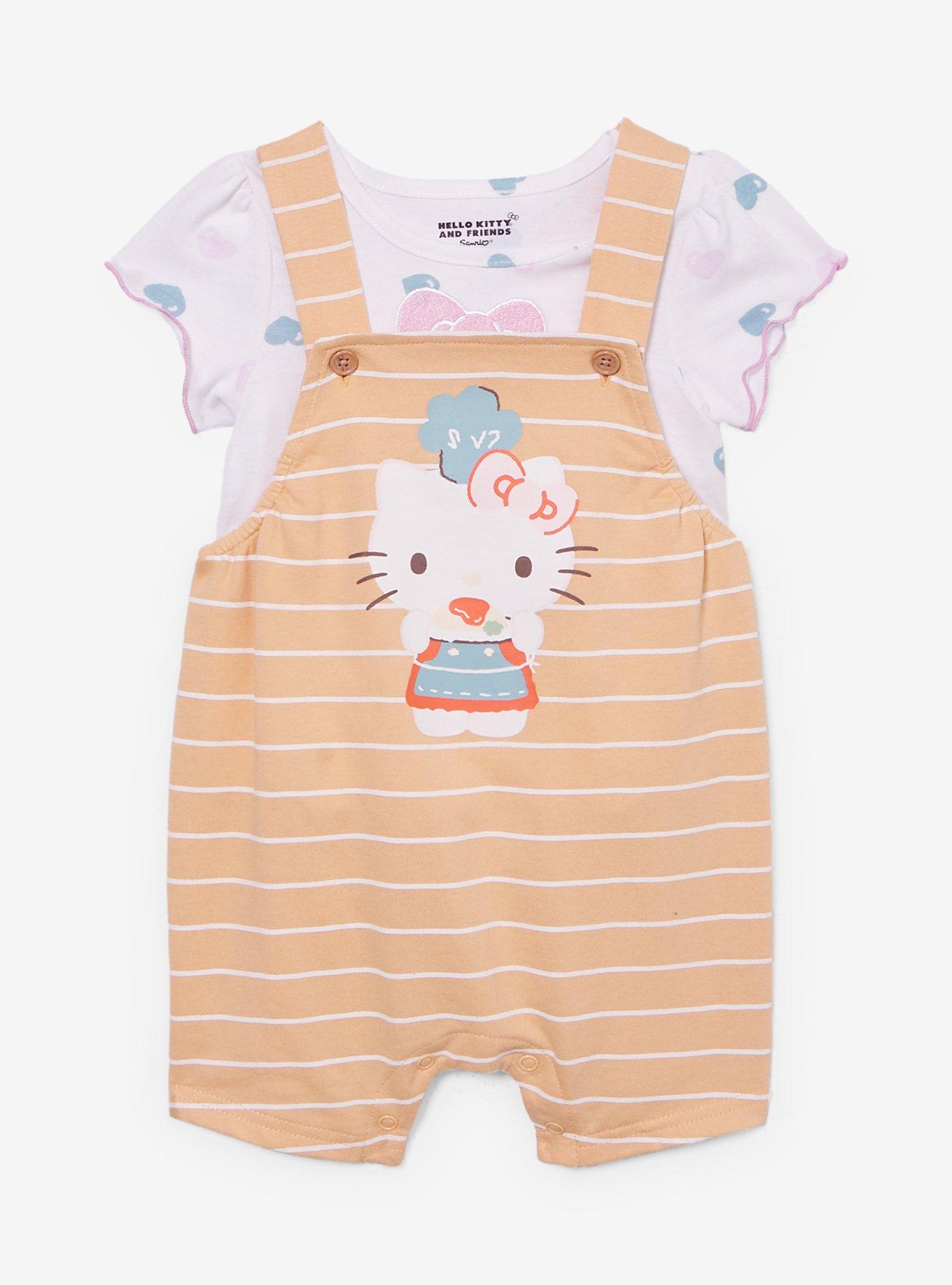 Sanrio Hello Kitty Bento Box Striped Infant Overall & T-Shirt Set - BoxLunch Exclusive, , hi-res